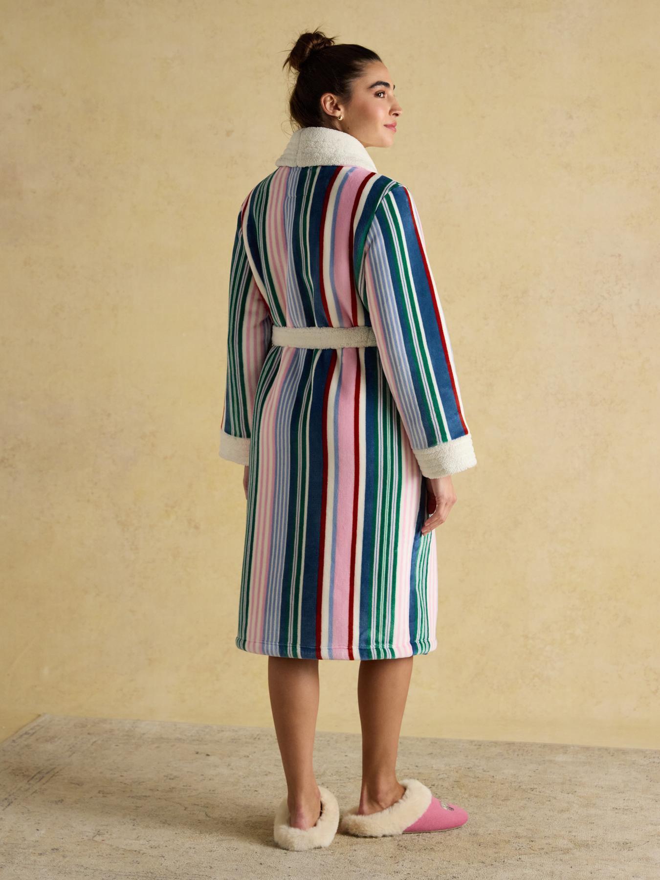 Image 2 of 5 of Joules Fleece Dressing Gown - Multi