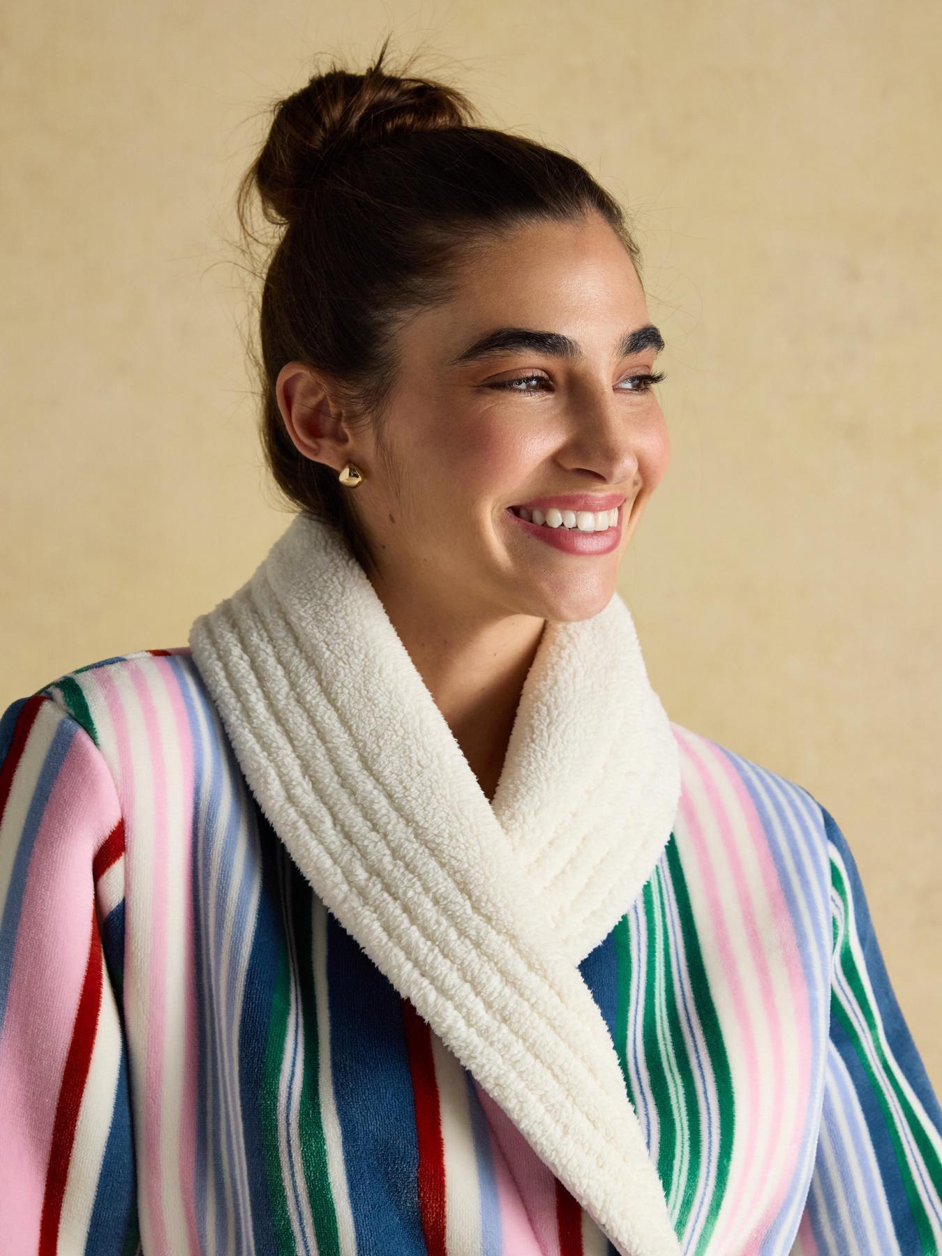 Image 3 of 5 of Joules Fleece Dressing Gown - Multi