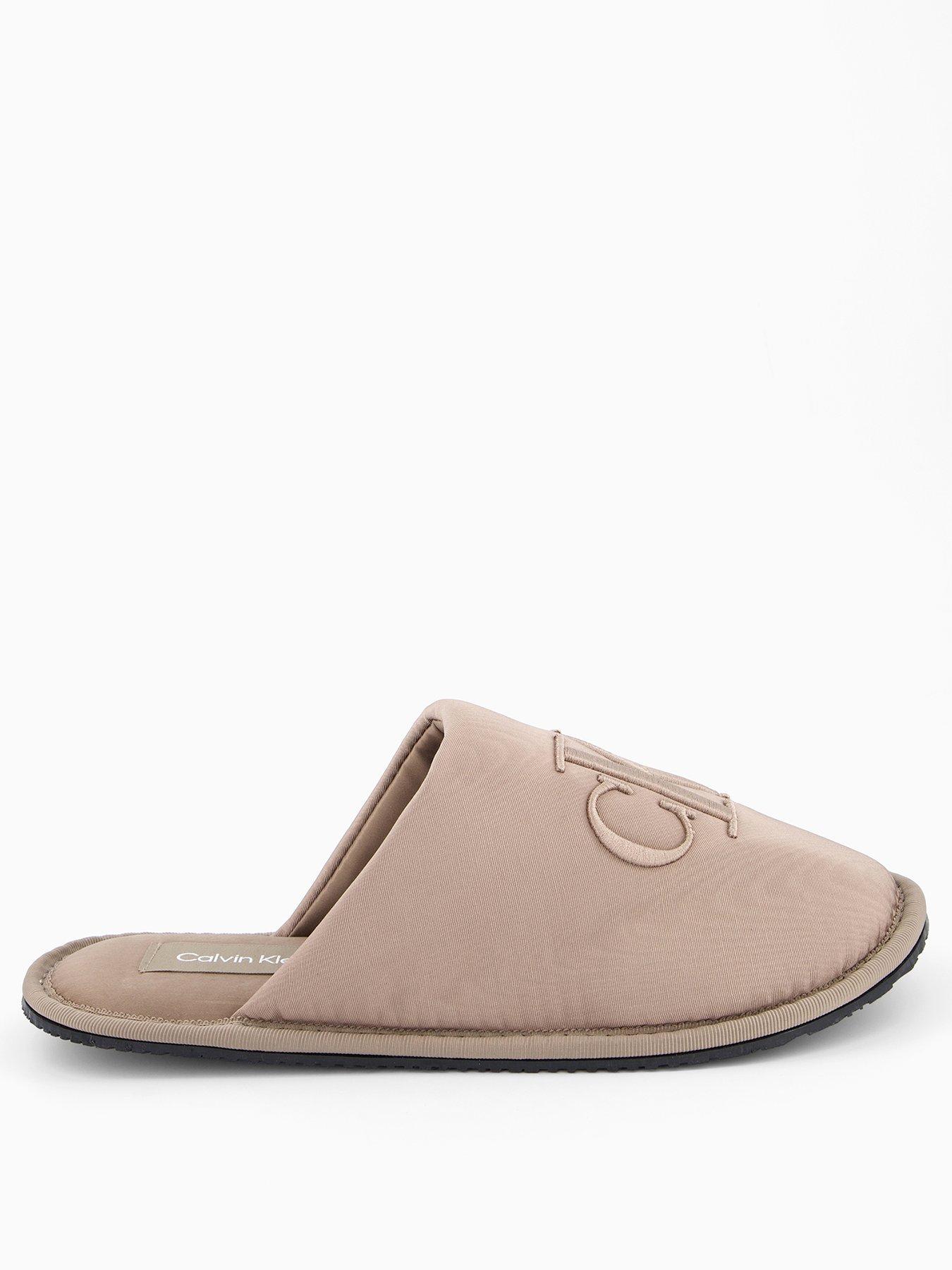  image of calvin-klein-satin-slippers-beige