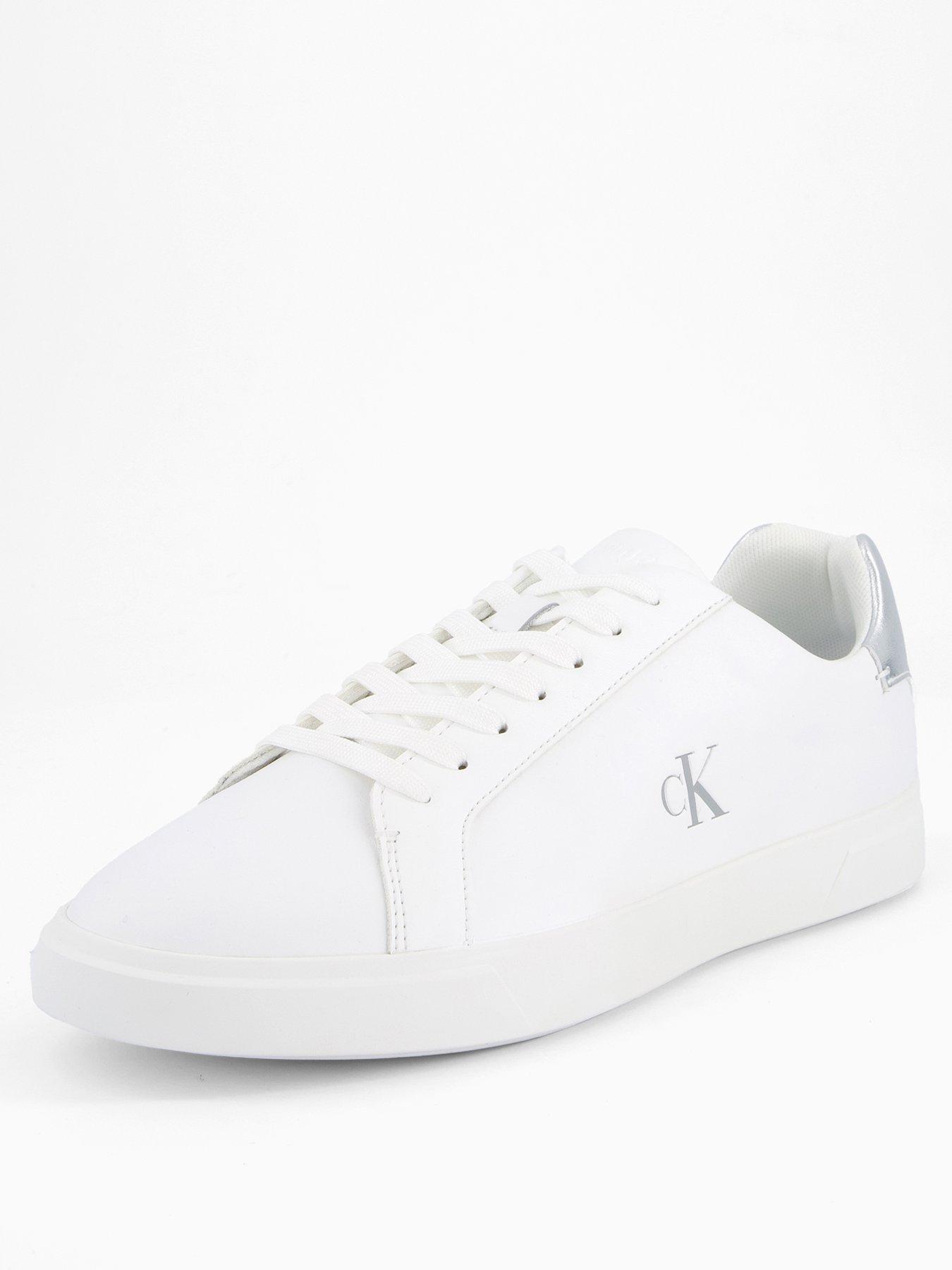 Image 2 of 7 of Calvin Klein Low Pro Lace Up Leather Trainer - /Silver - Bright White