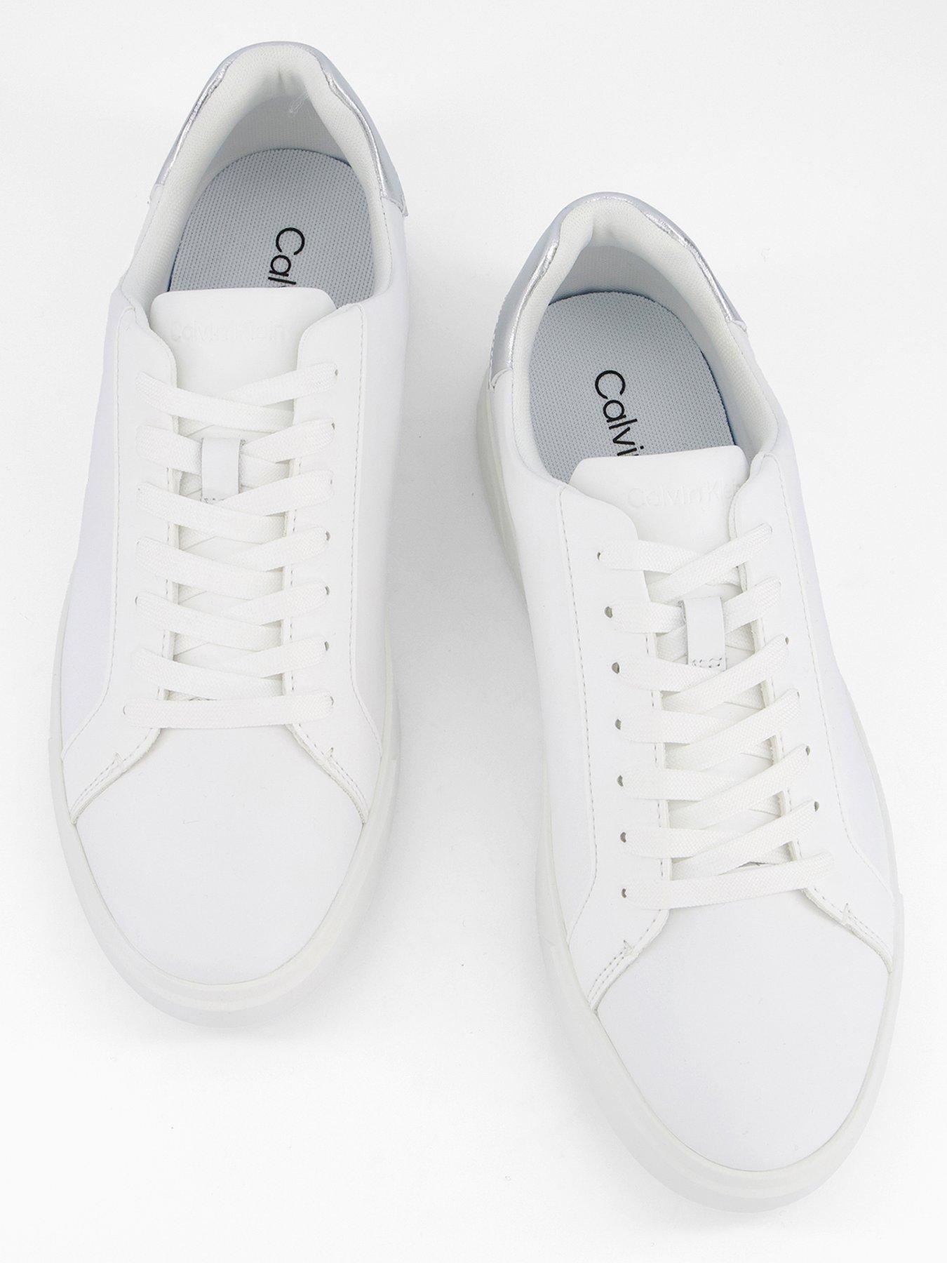 Image 3 of 7 of Calvin Klein Low Pro Lace Up Leather Trainer - /Silver - Bright White
