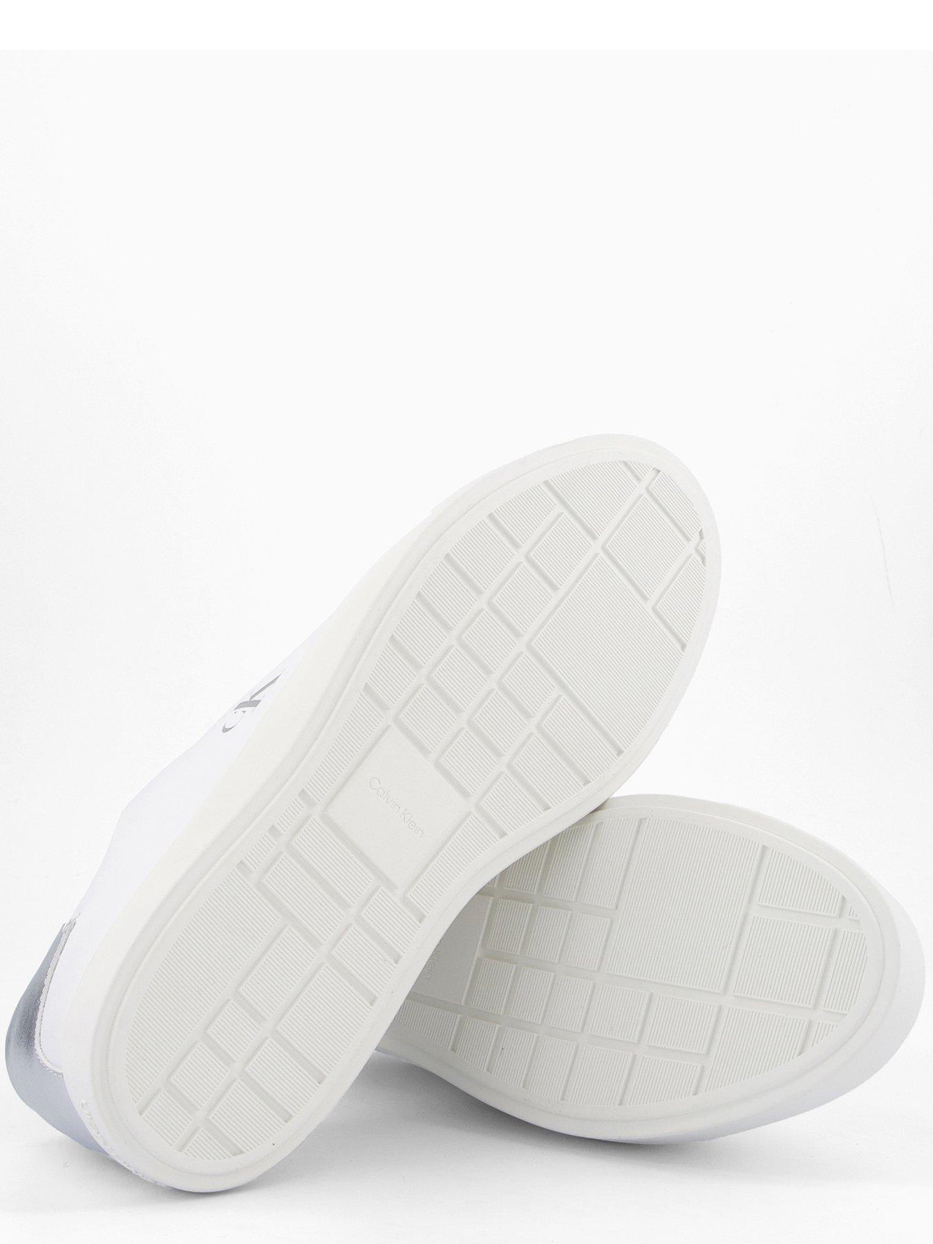 Image 4 of 7 of Calvin Klein Low Pro Lace Up Leather Trainer - /Silver - Bright White