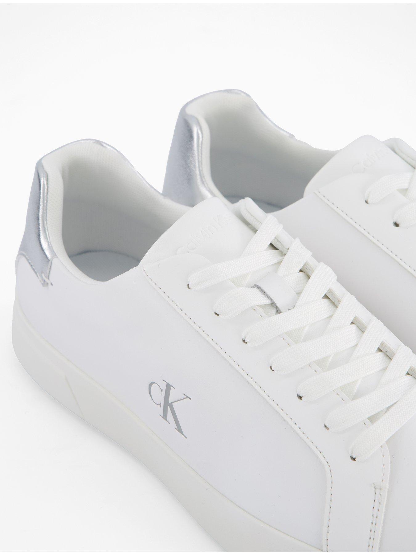 Image 5 of 7 of Calvin Klein Low Pro Lace Up Leather Trainer - /Silver - Bright White