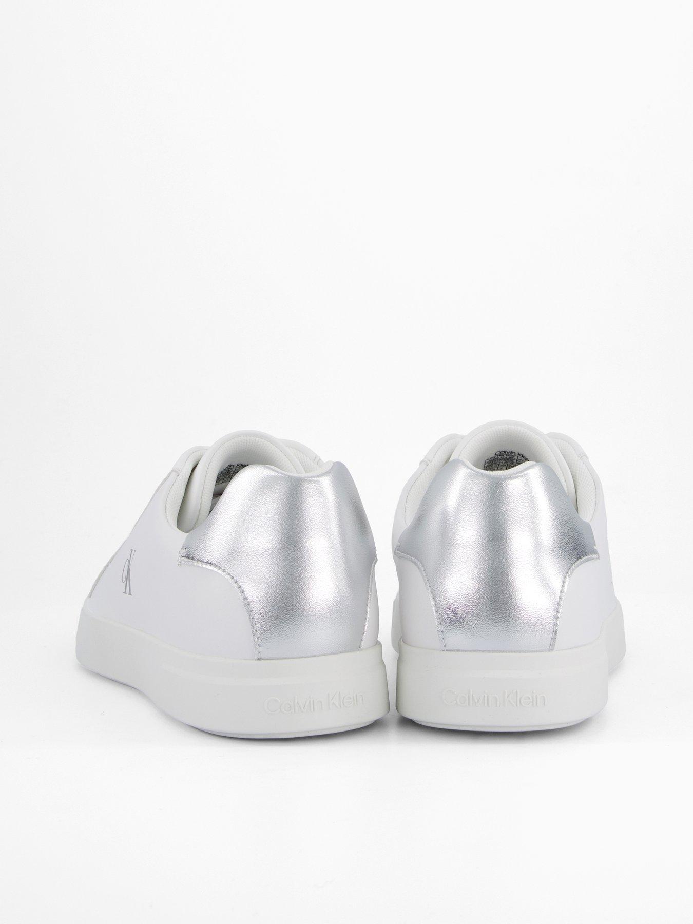 Image 6 of 7 of Calvin Klein Low Pro Lace Up Leather Trainer - /Silver - Bright White