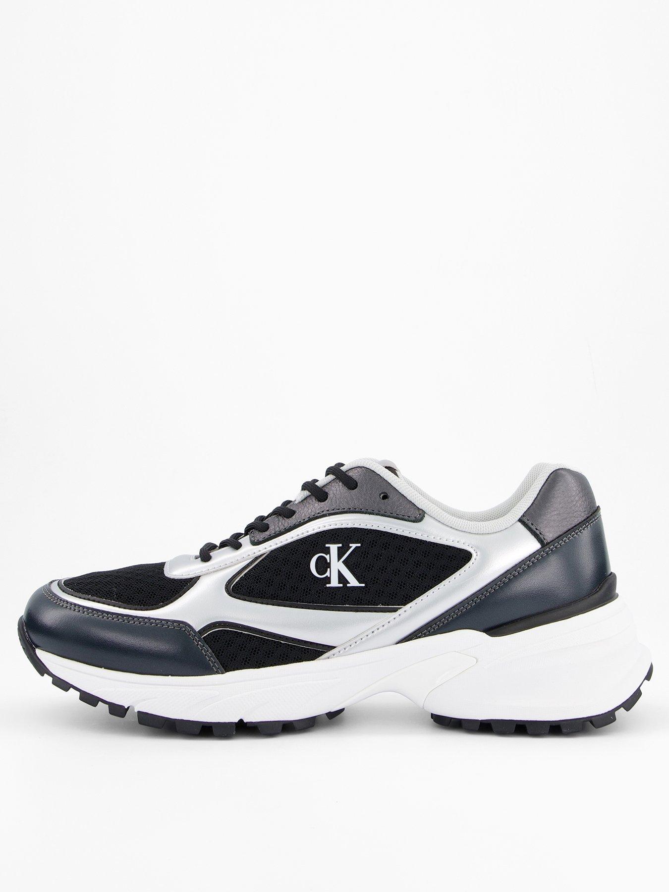  image of calvin-klein-hike-runner-lace-up-mesh-trainers-blacksilver
