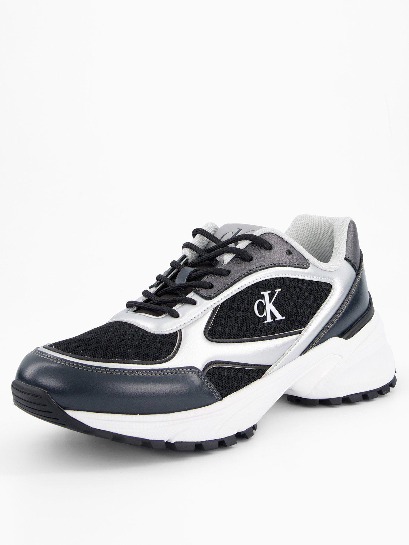  image of calvin-klein-hike-runner-lace-up-mesh-trainers-blacksilver