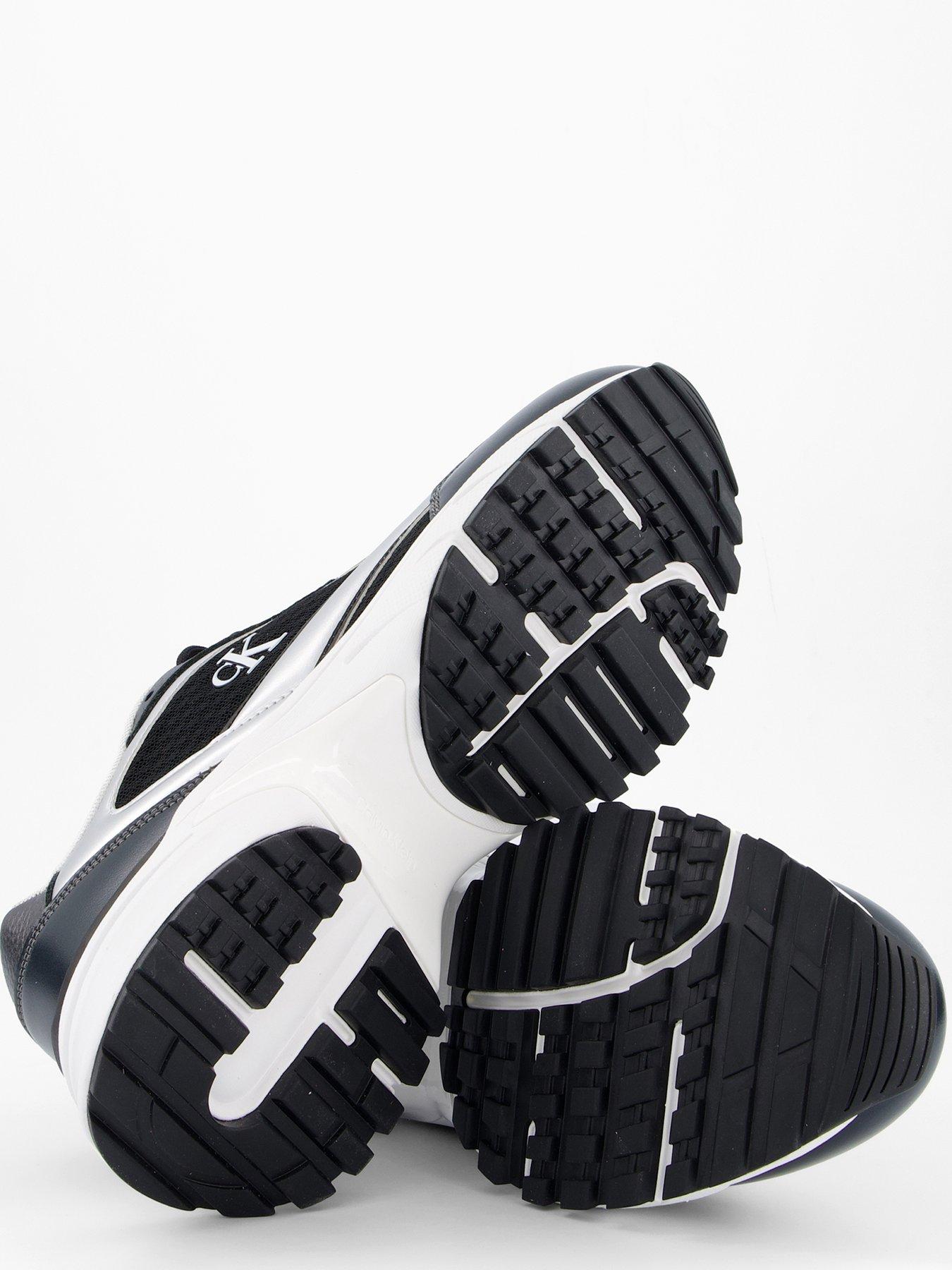  image of calvin-klein-hike-runner-lace-up-mesh-trainers-blacksilver