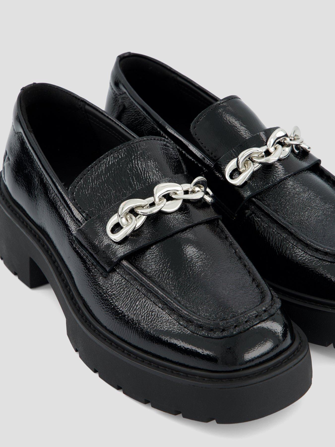  image of calvin-klein-chunky-hardware-leather-loafer-black