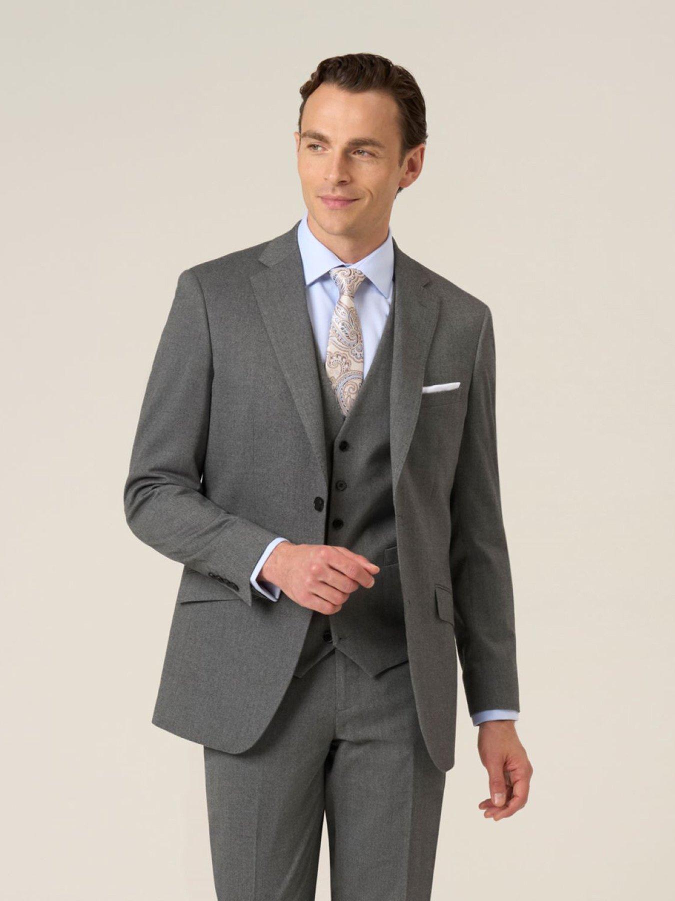  image of skopes-tailored-fit-liston-suit-jacket-grey