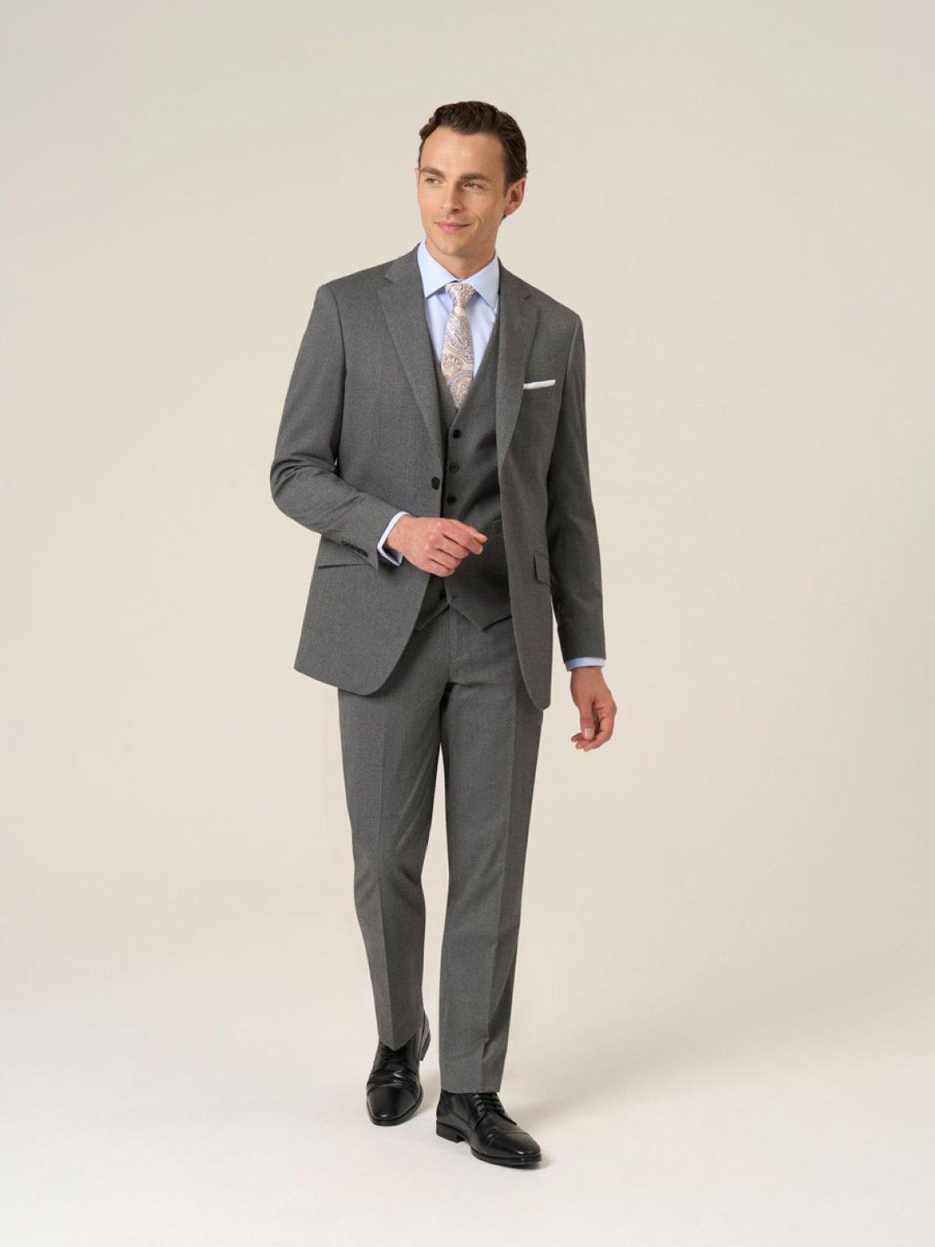  image of skopes-tailored-fit-liston-suit-jacket-grey