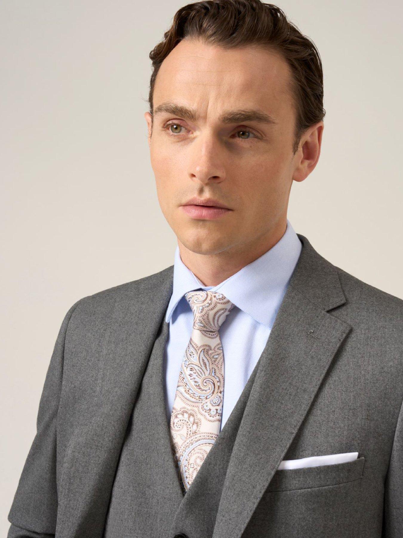  image of skopes-tailored-fit-liston-suit-jacket-grey