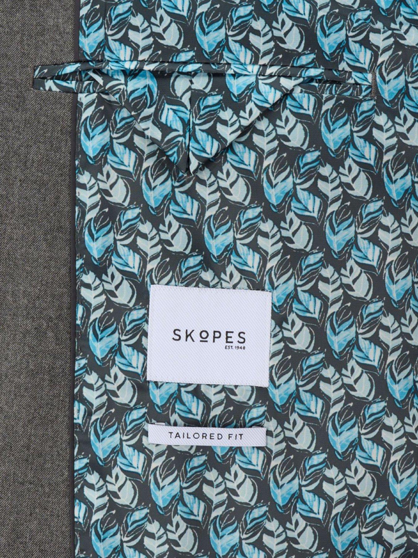  image of skopes-tailored-fit-liston-suit-jacket-grey