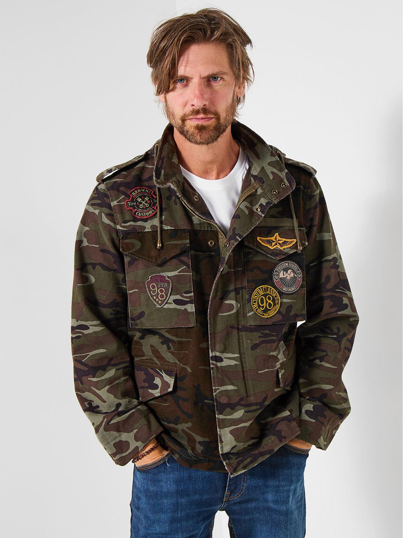 undefined Camo Utility Hooded Jacket - Khaki