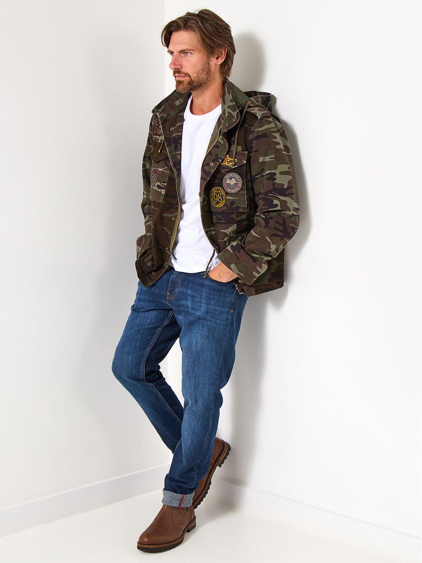 Image 3 of 6 of Joe Browns Camo Utility Hooded Jacket - Khaki