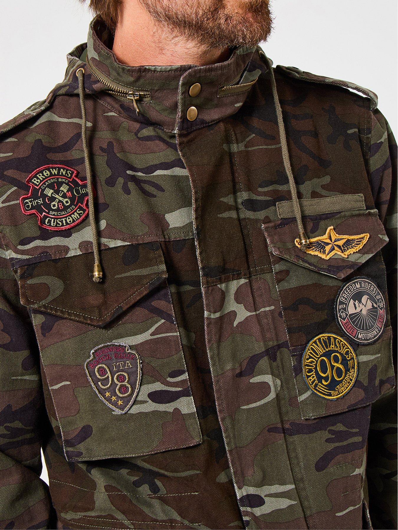 Image 4 of 6 of Joe Browns Camo Utility Hooded Jacket - Khaki