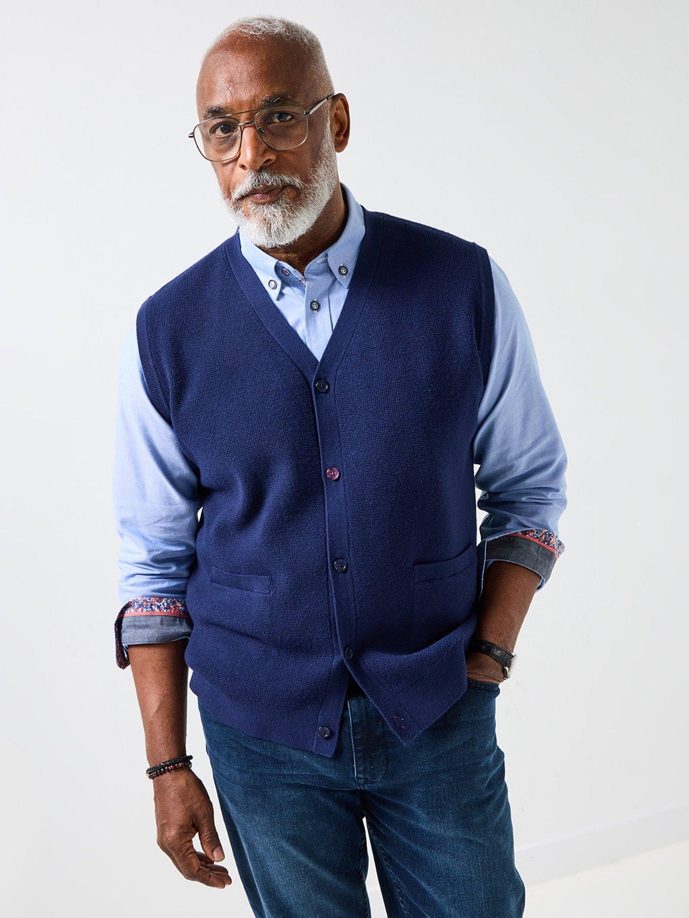 undefined Smart Knitted Vest - Navy