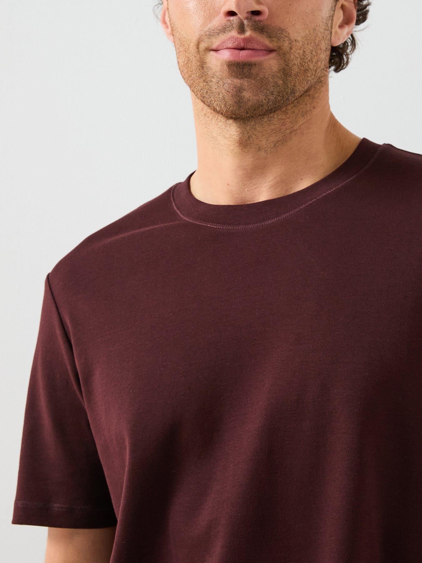  image of mango-kimi-crew-t-shirt-dark-red