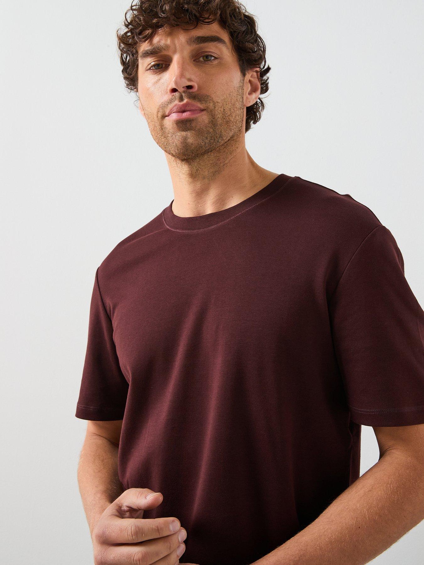  image of mango-kimi-crew-t-shirt-dark-red