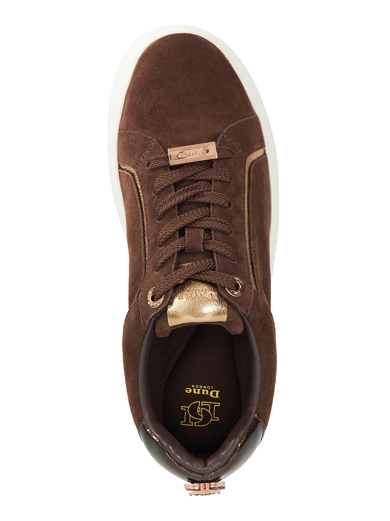 Image 4 of 6 of Dune London Emmelino Suede Trainer - Brown