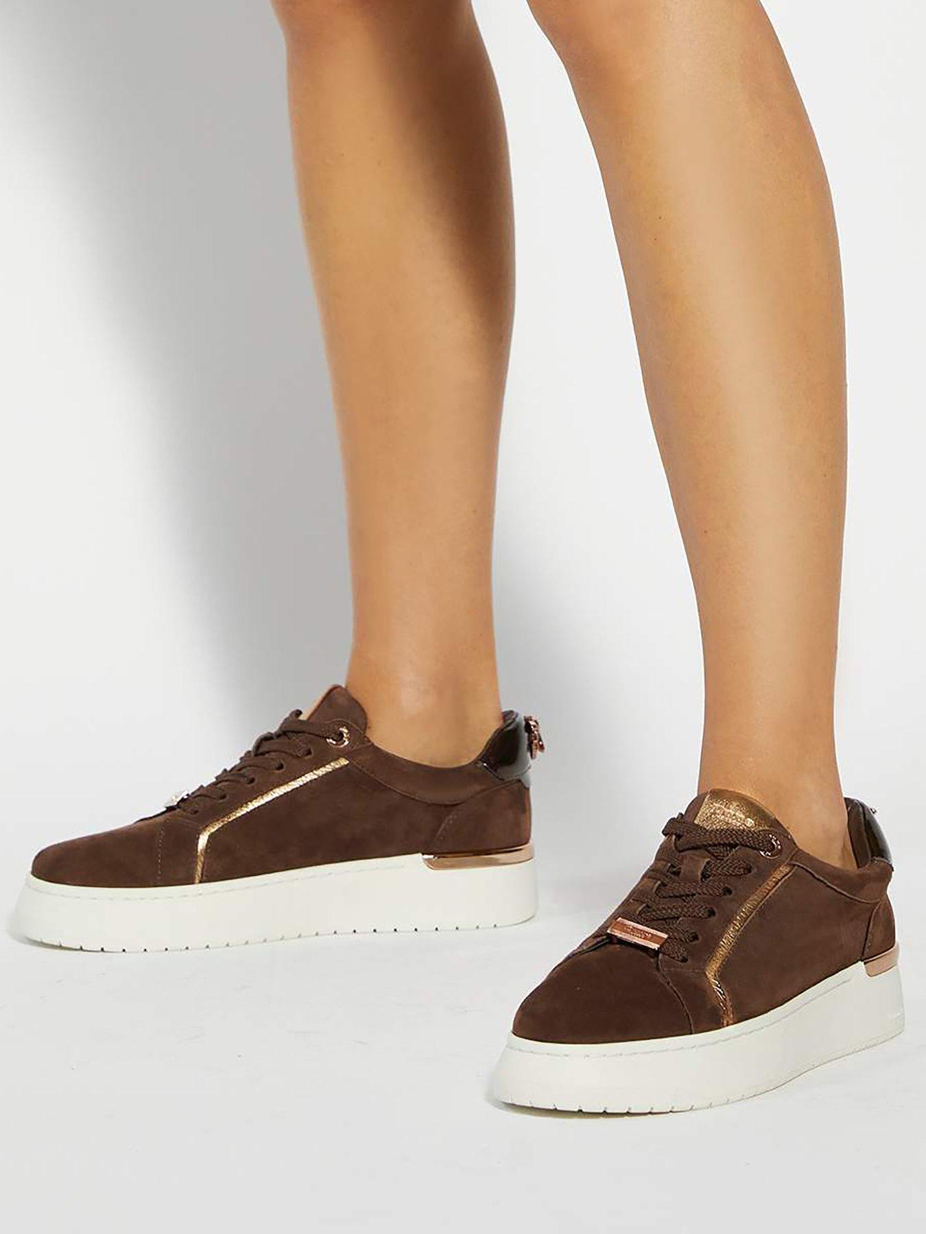 Image 6 of 6 of Dune London Emmelino Suede Trainer - Brown