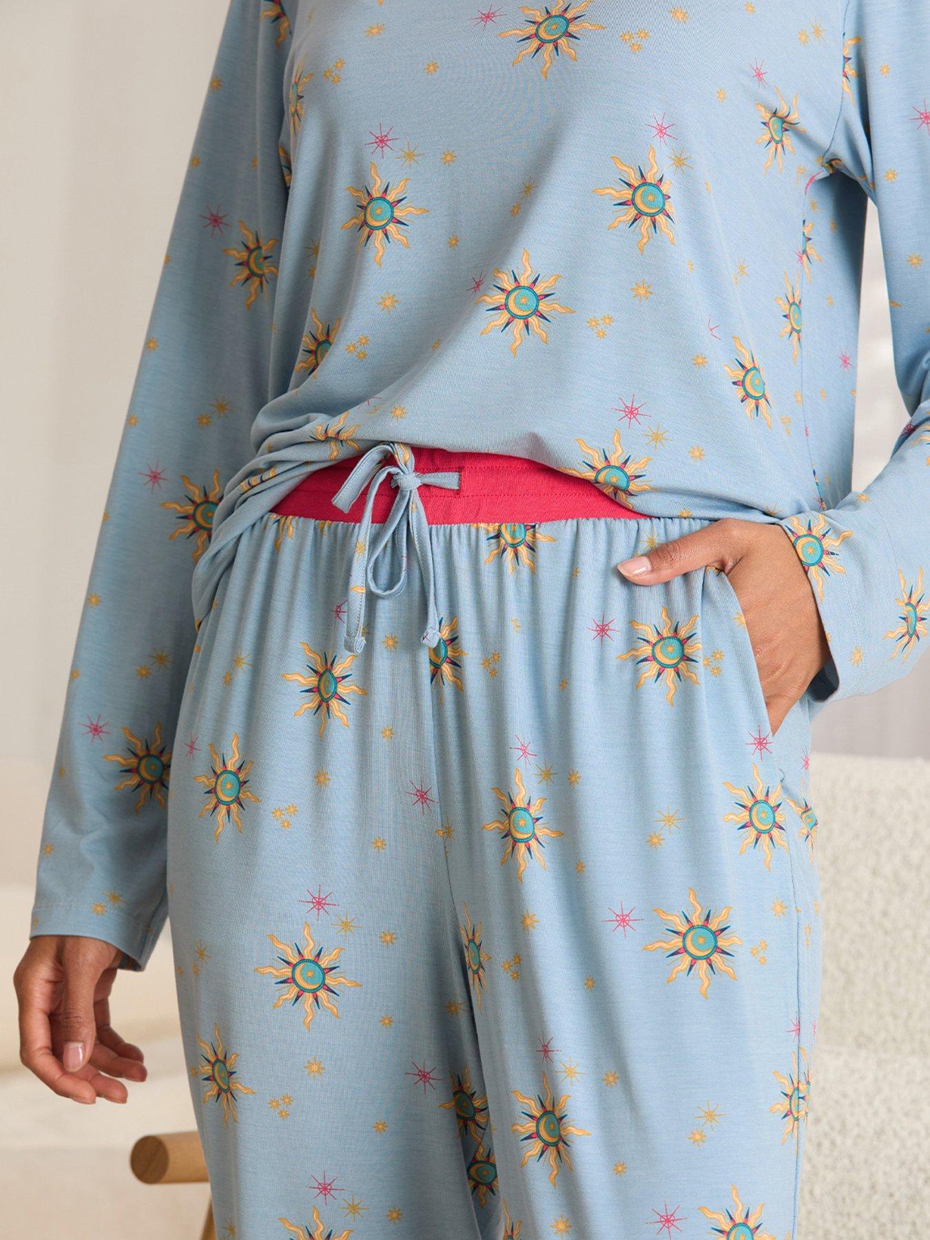  image of chelsea-peers-long-crew-neck-set-blue