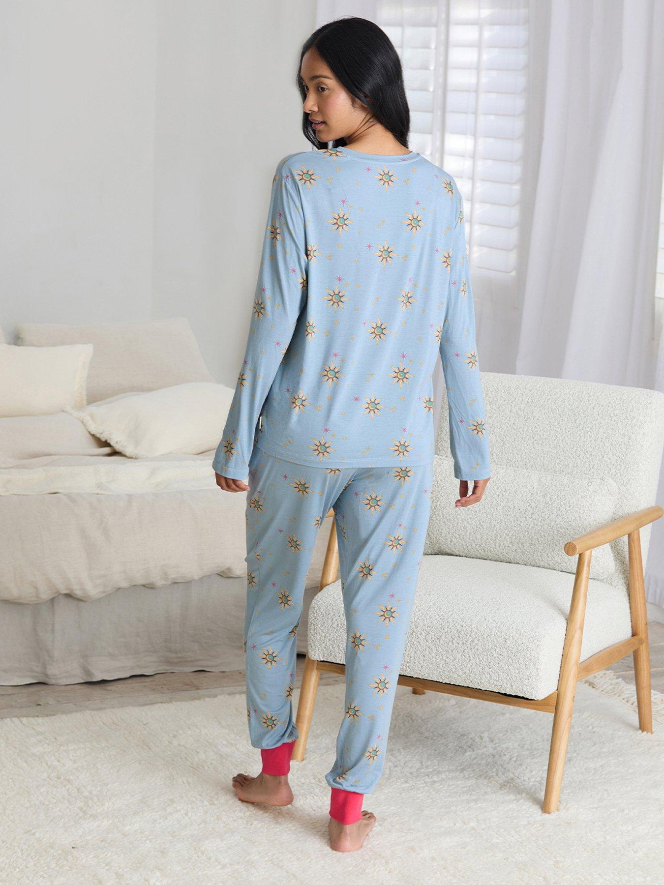  image of chelsea-peers-long-crew-neck-set-blue