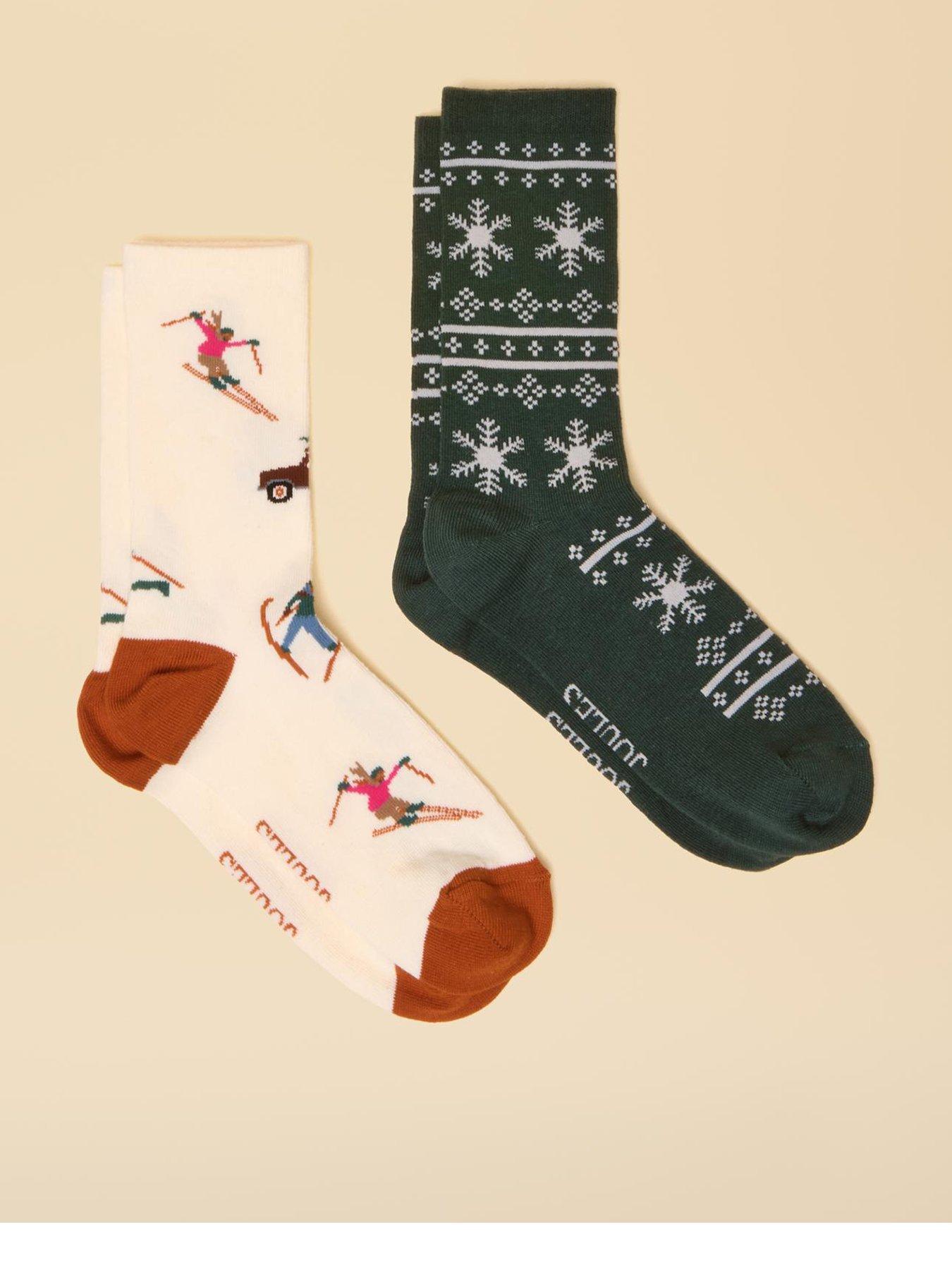 Joules Pack Of Two Socks - /White - Green