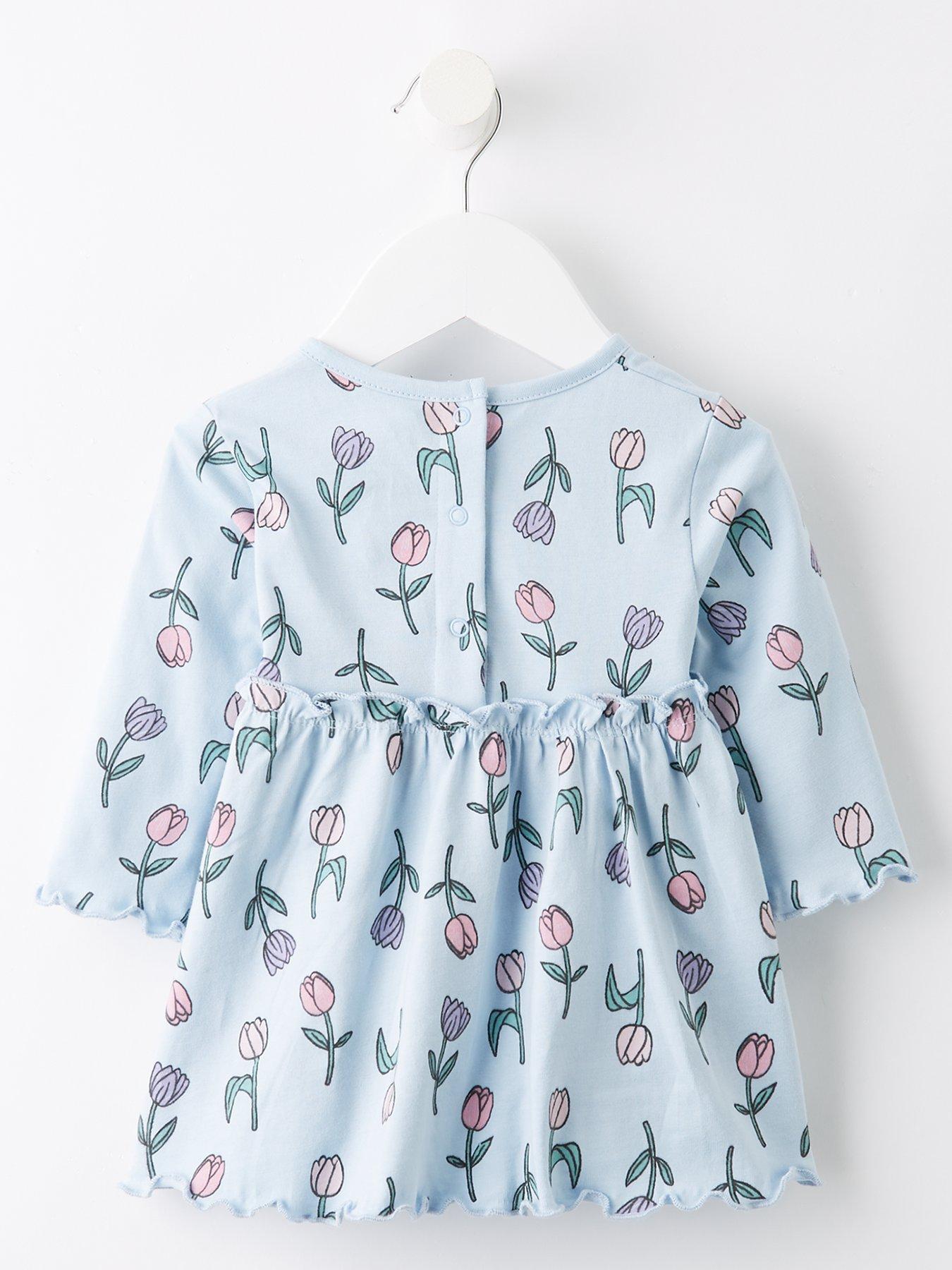 Image 2 of 4 of The Very Collection Floral Print Jersey Dress - Blue
