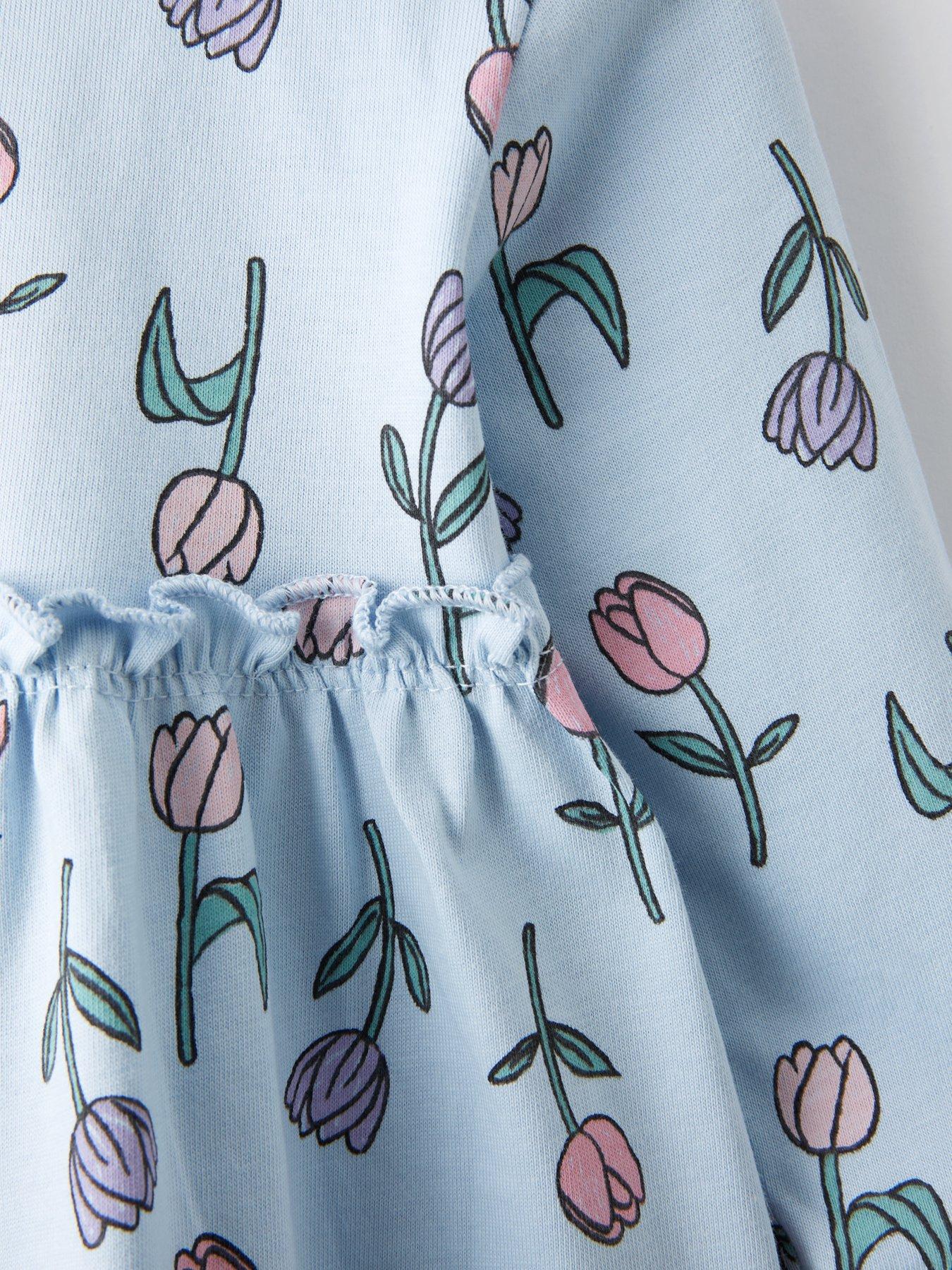Image 3 of 4 of The Very Collection Floral Print Jersey Dress - Blue