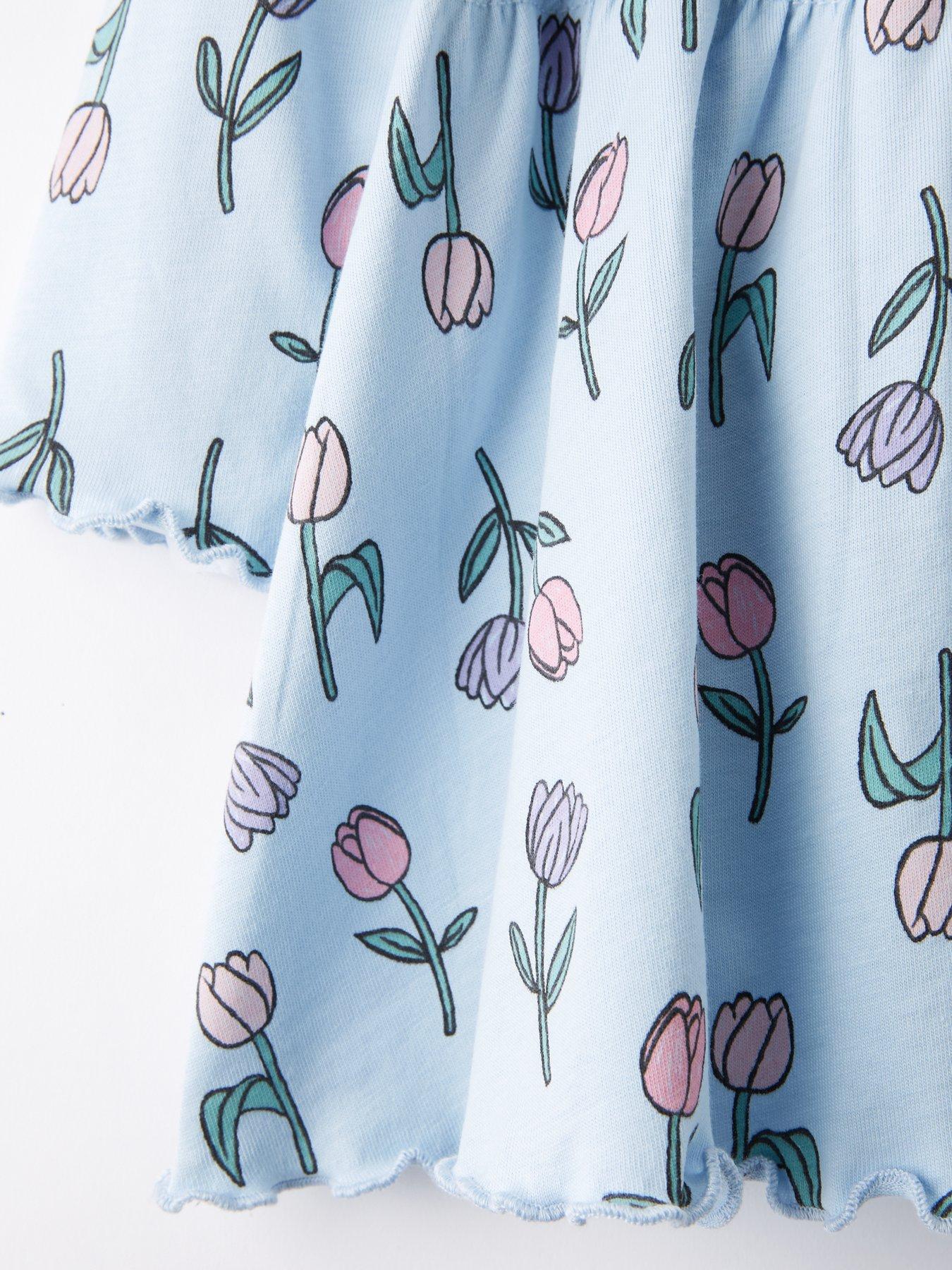 Image 4 of 4 of The Very Collection Floral Print Jersey Dress - Blue