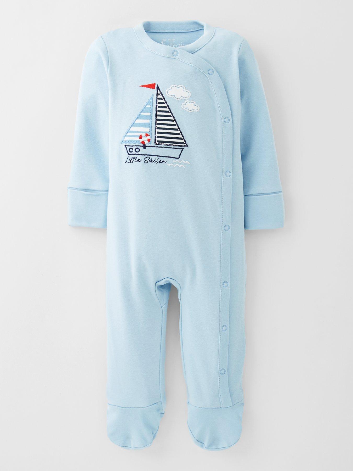 Image 1 of 1 of The Very Collection Little Sailor Sleepsuit - Blue