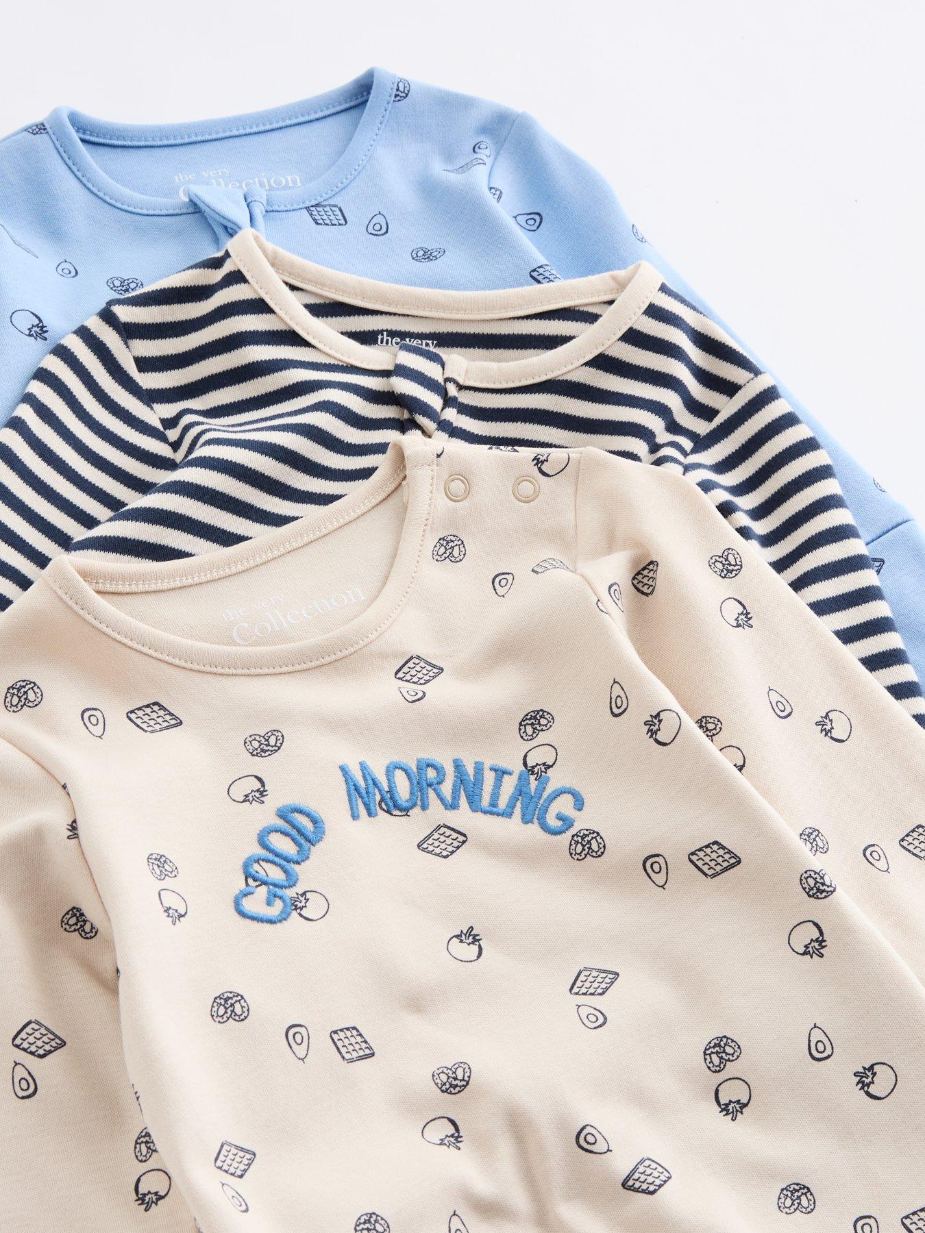 Image 5 of 6 of The Very Collection Unisex 3 Pack Life Is Sweet Footless Sleepsuits