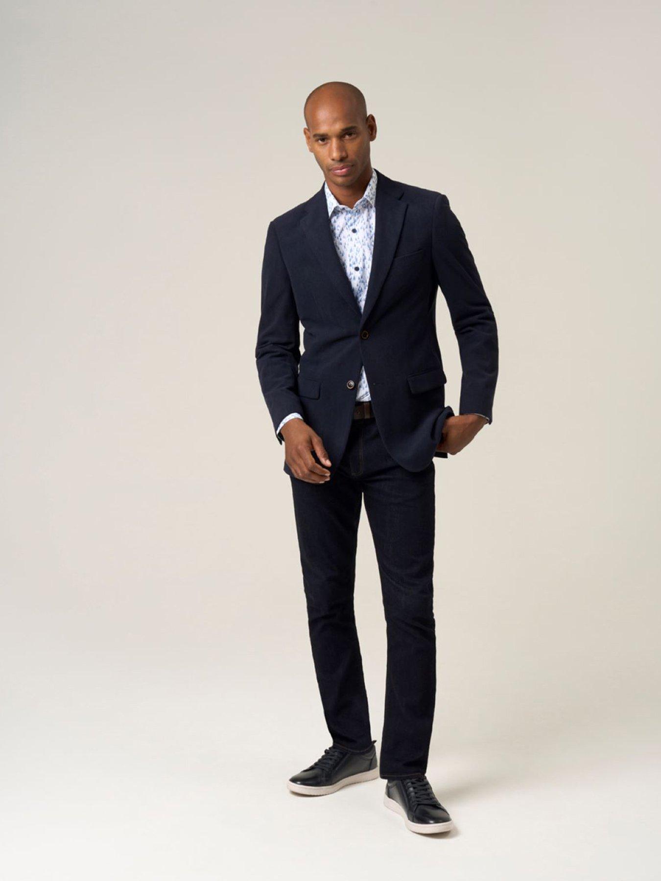 Image 3 of 6 of Skopes Tailored Fit Putnam Soft Touch Suit Jacket - Navy