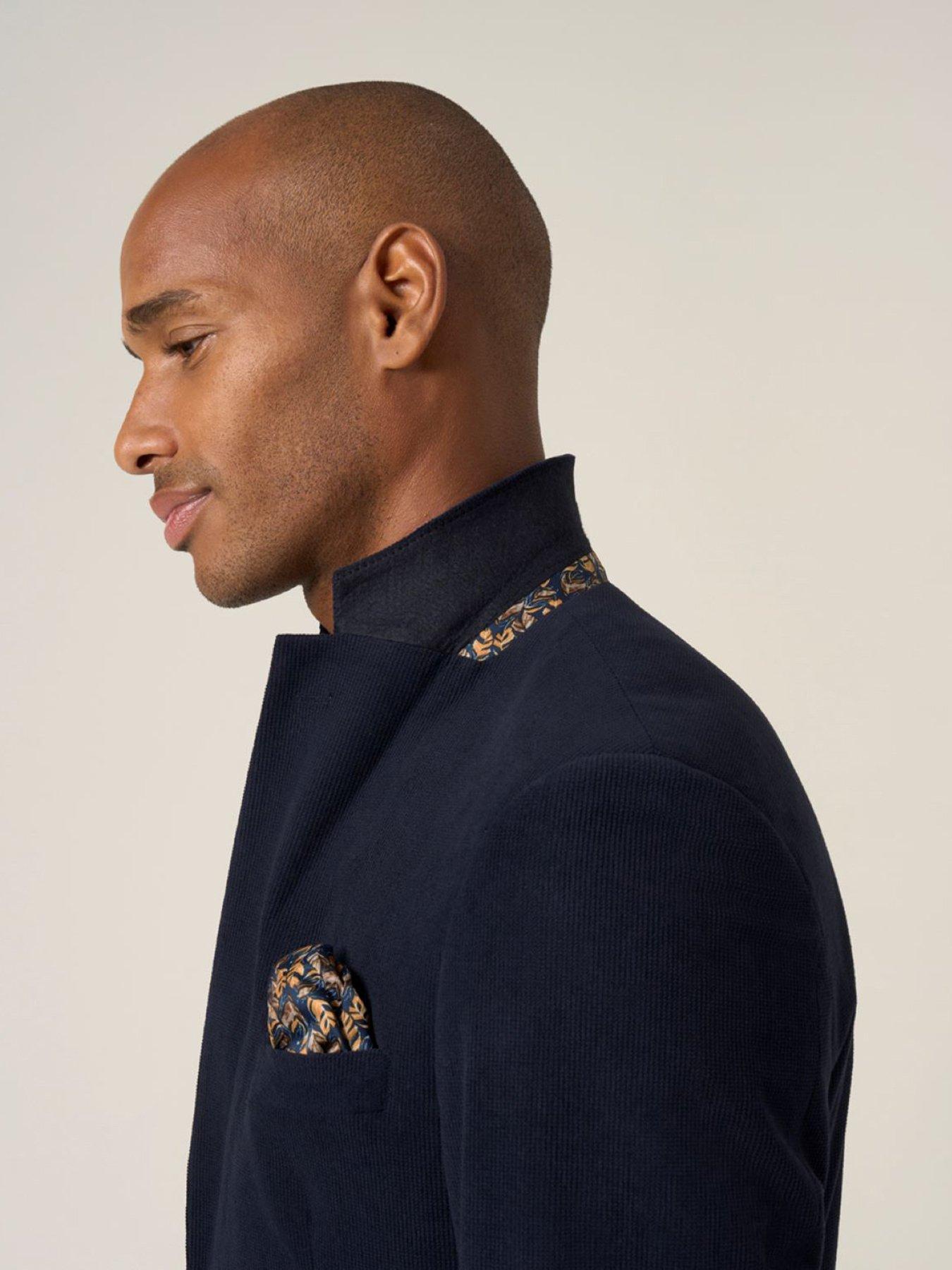 Image 4 of 6 of Skopes Tailored Fit Putnam Soft Touch Suit Jacket - Navy