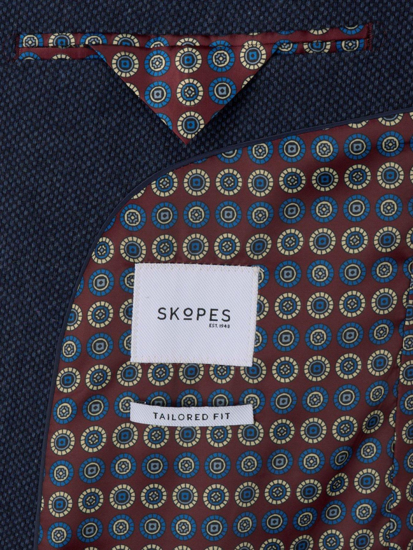  image of skopes-tailored-fit-hexham-wool-blend-suit-jacket-navy