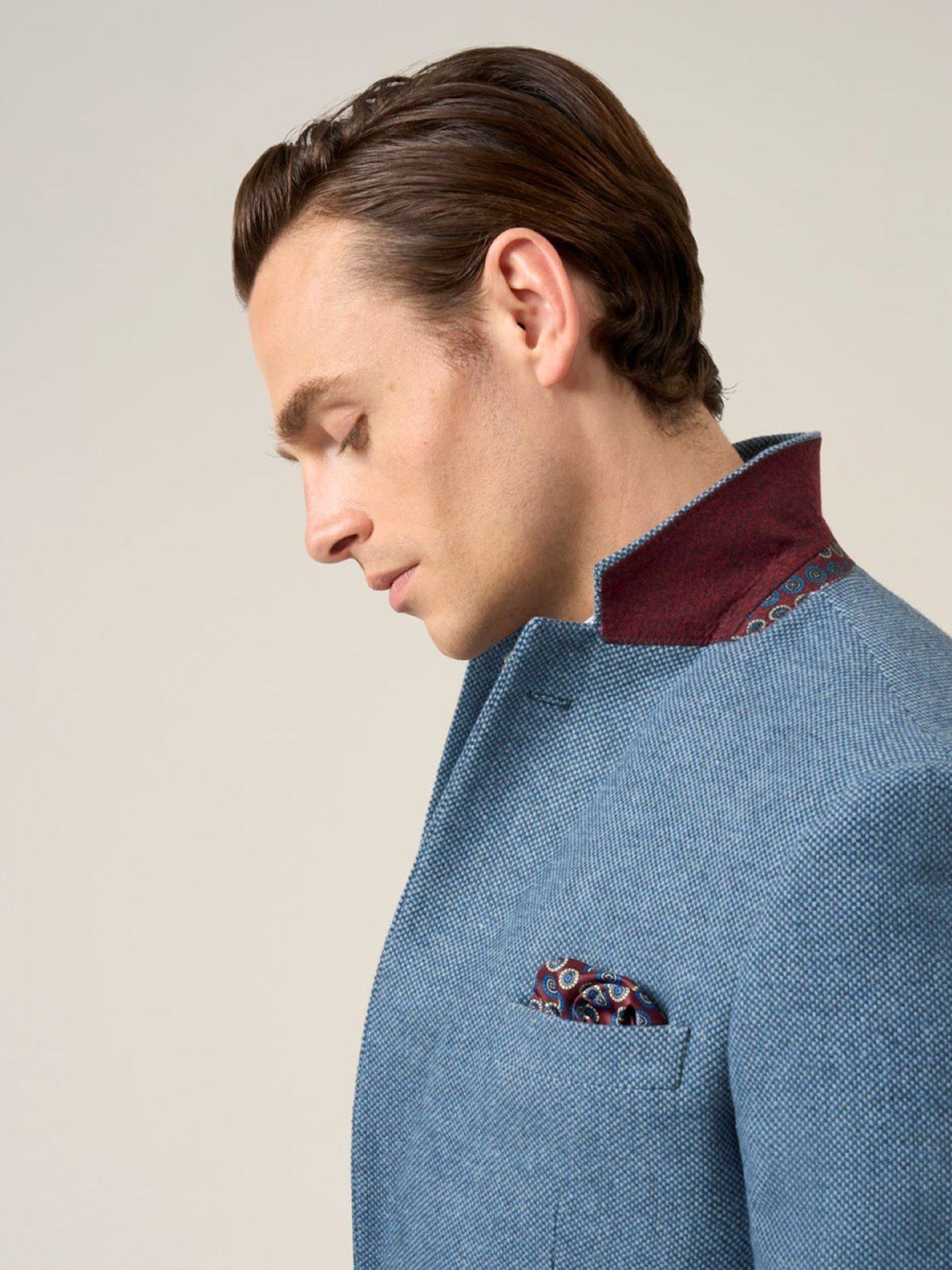 Image 4 of 6 of Skopes Tailored Fit Hexham Wool Blend Suit Jacket - Blue
