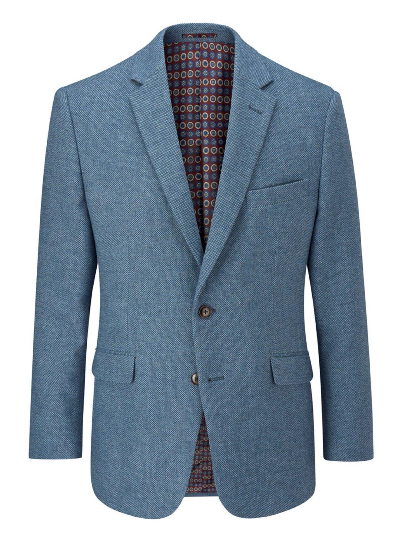Image 6 of 6 of Skopes Tailored Fit Hexham Wool Blend Suit Jacket - Blue