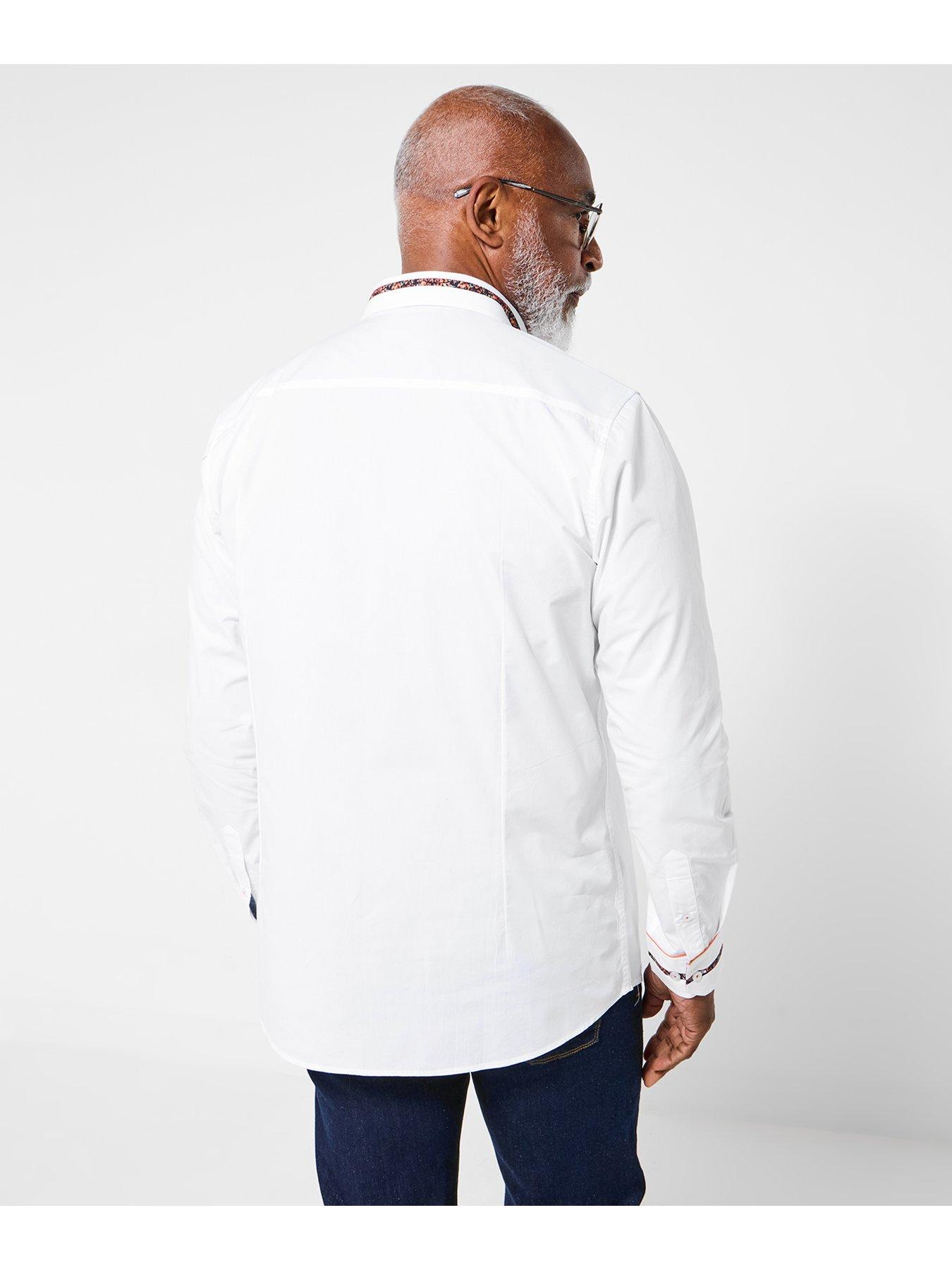 Image 3 of 6 of Joe Browns Contrast Printed Trim Long Sleeve Shirt - White
