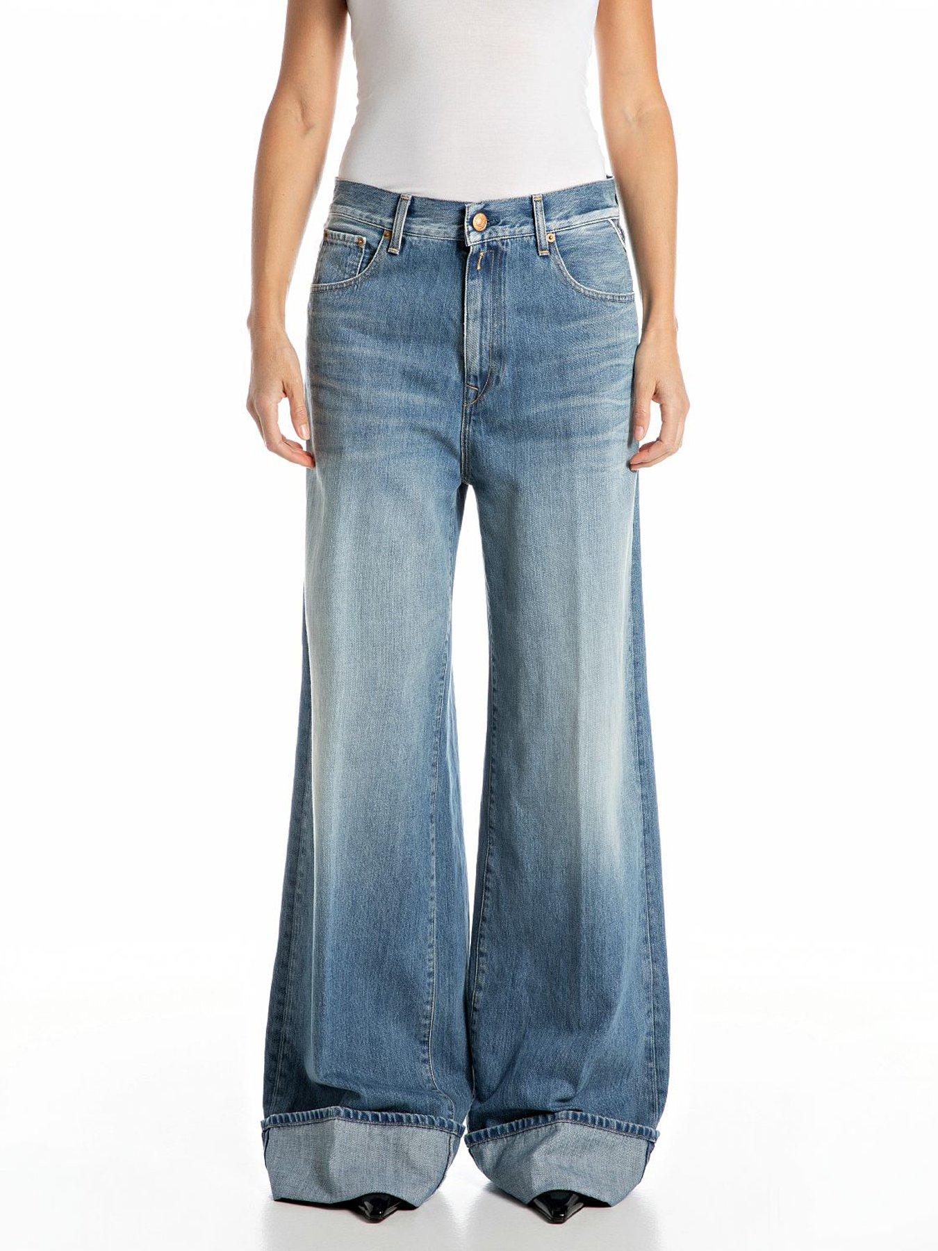 front image of replay-nalaja-wide-leg-jeans-blue
