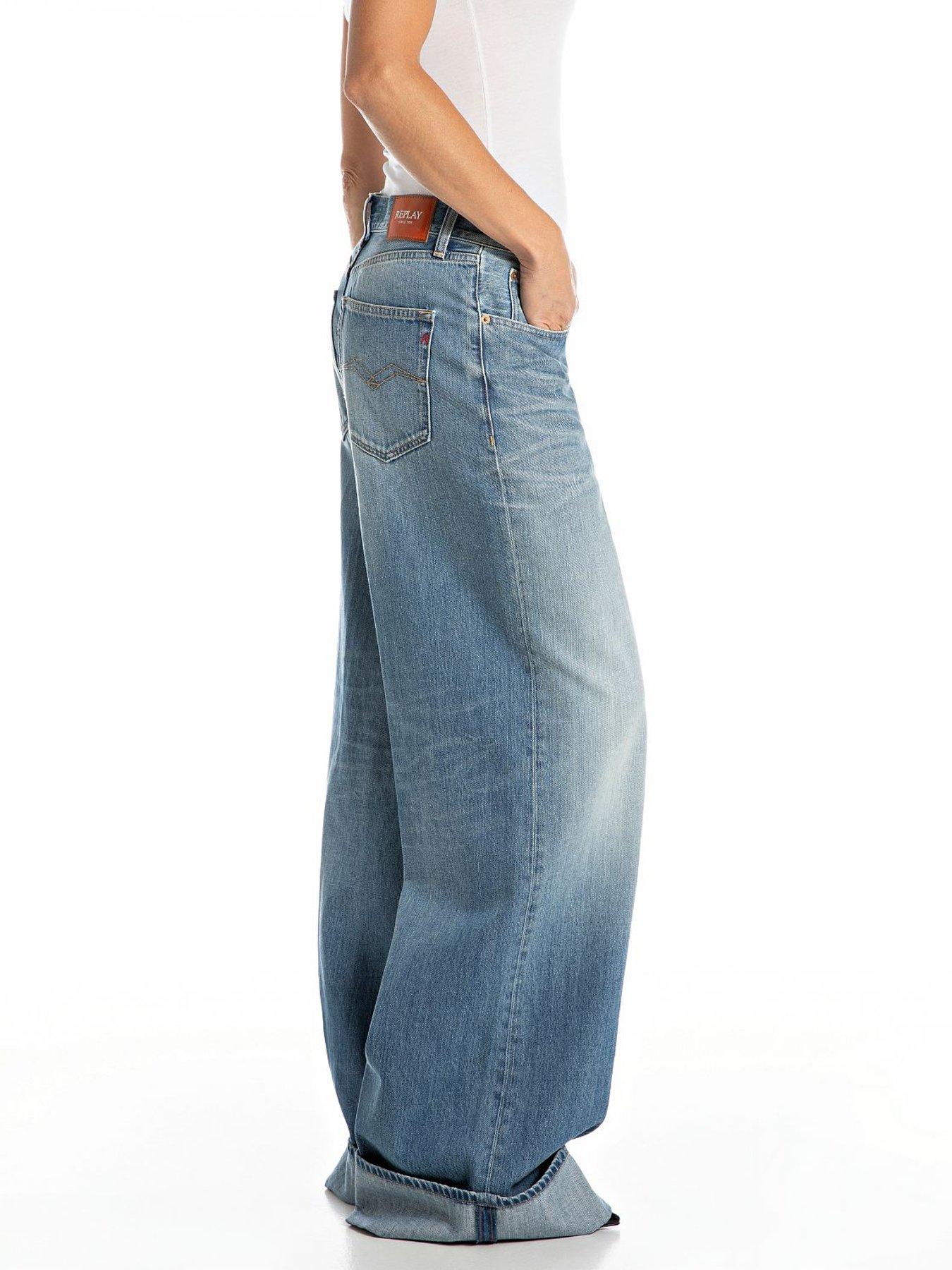  image of replay-nalaja-wide-leg-jeans-blue