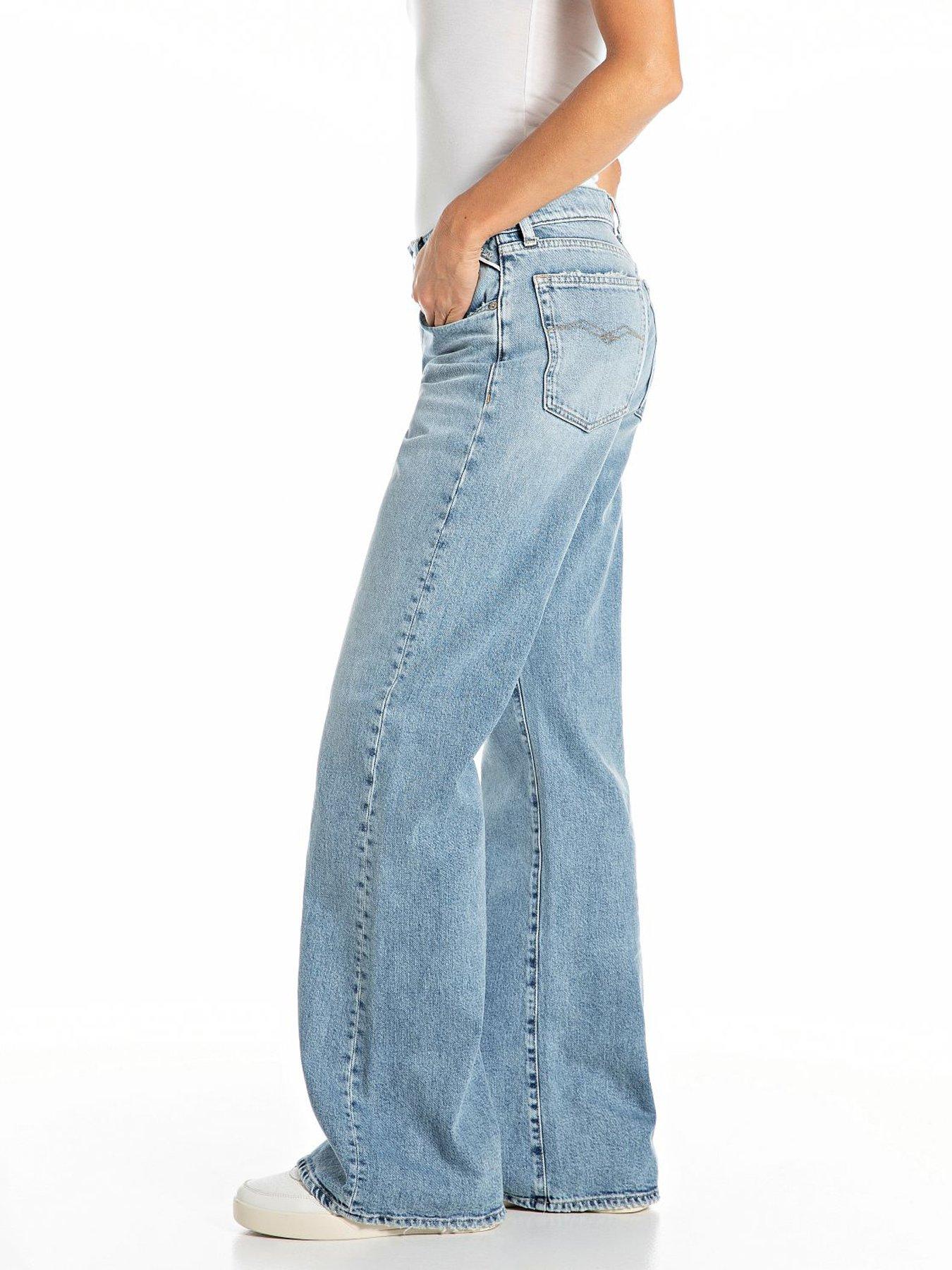  image of replay-becka-flare-fit-jeans-blue