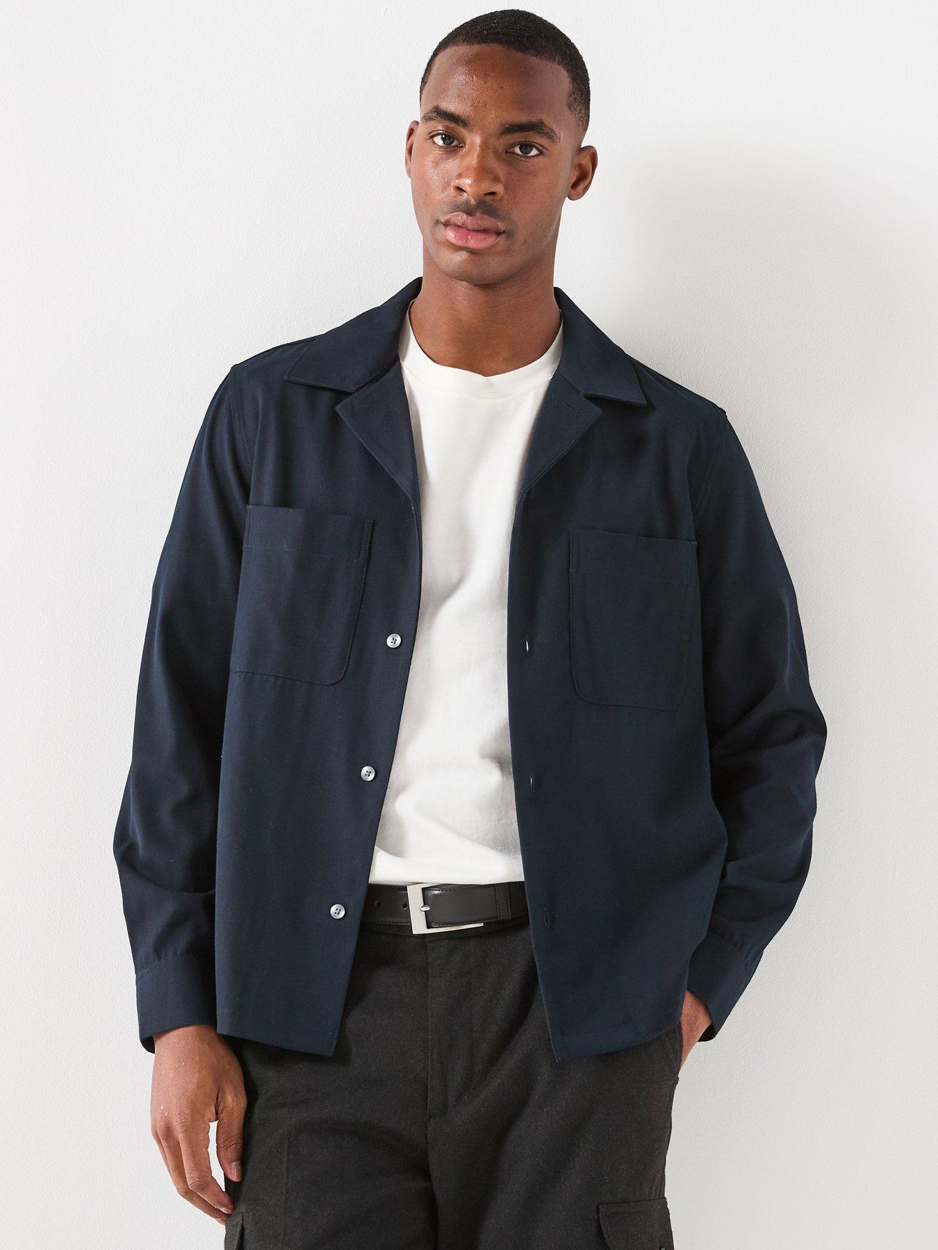  image of mango-milton-cuban-collar-overshirt-navy
