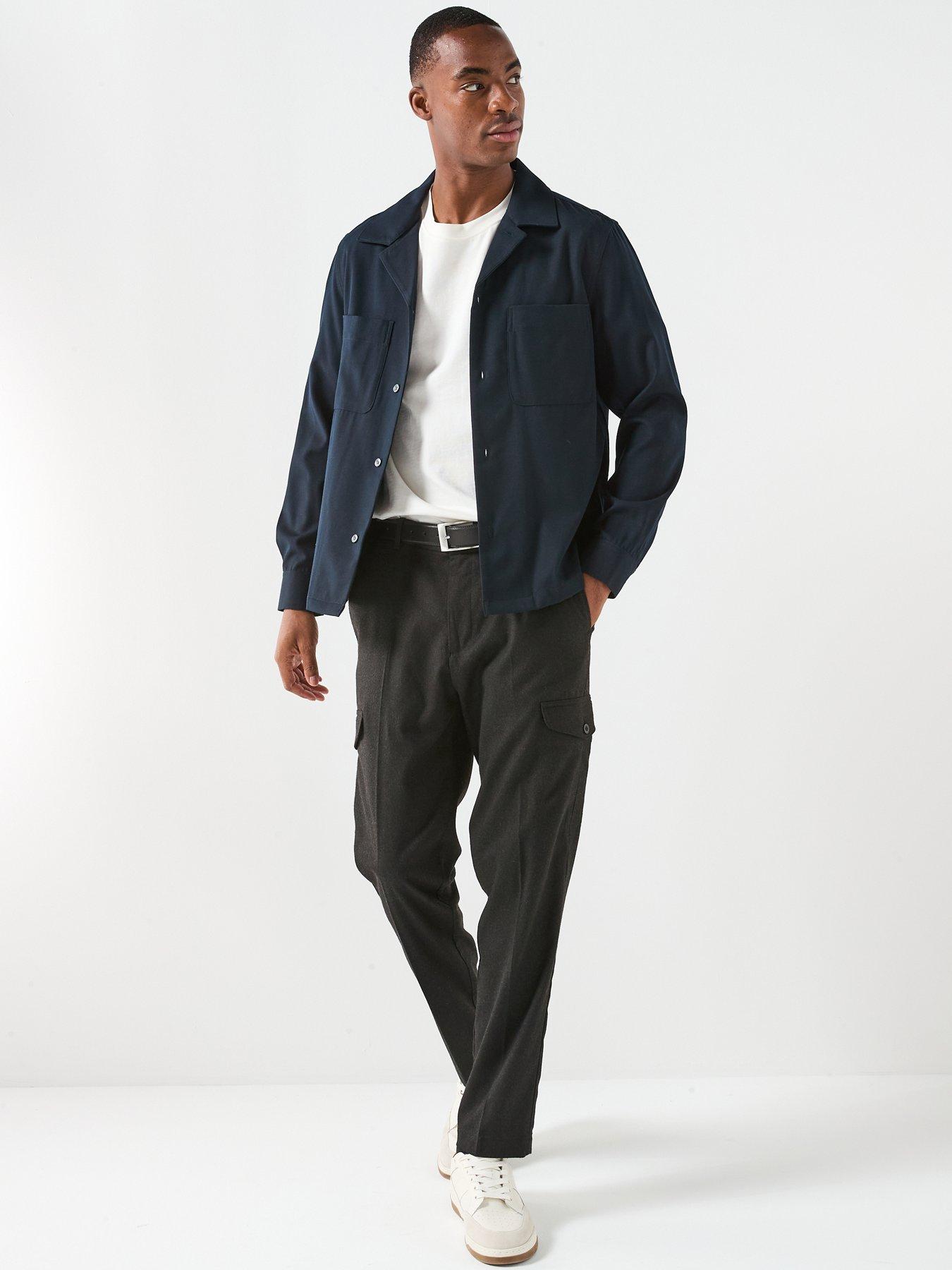  image of mango-milton-cuban-collar-overshirt-navy