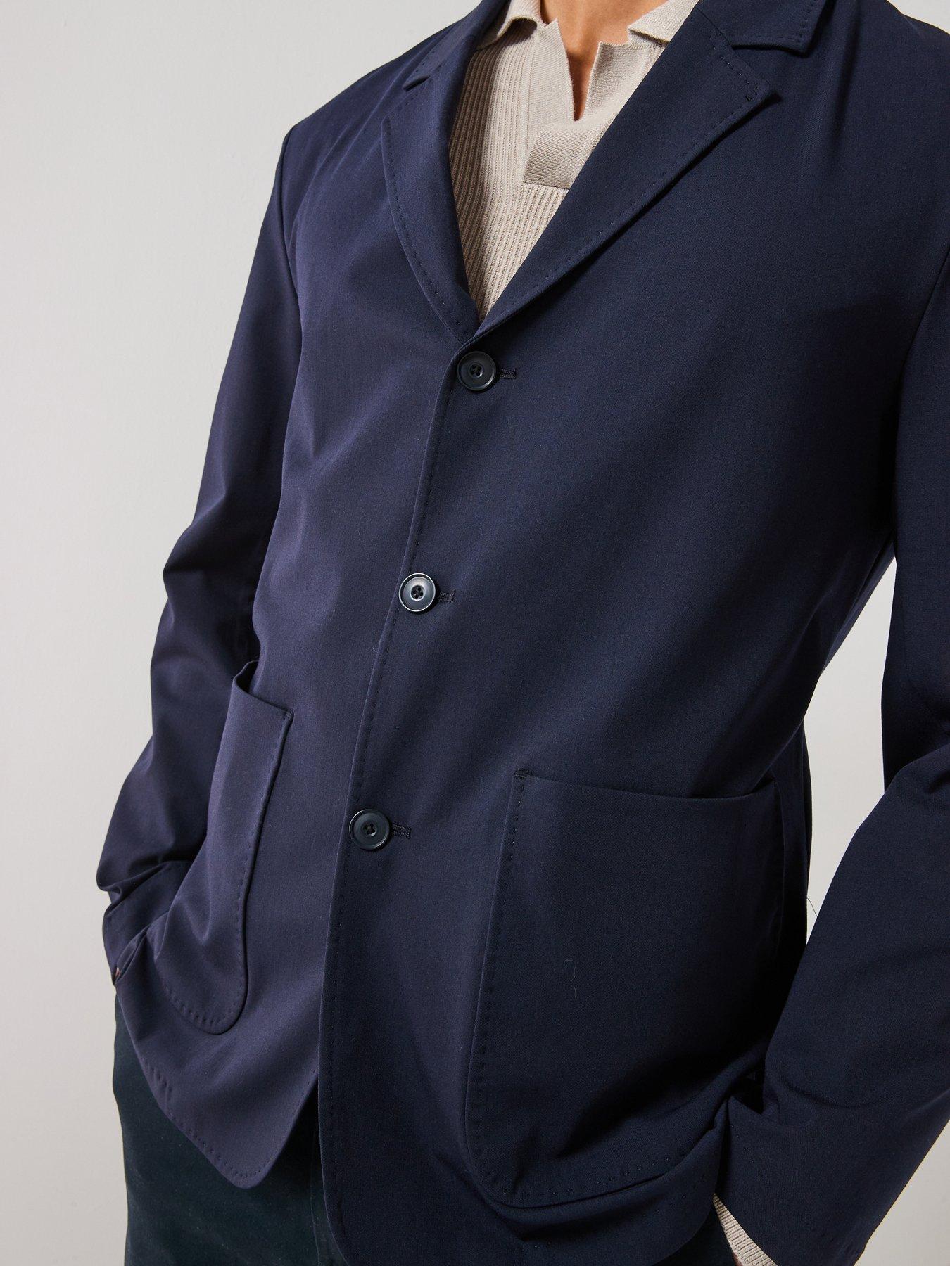 Image 4 of 6 of Mango Parioli 3 Button Slim Suit Jacket - Navy