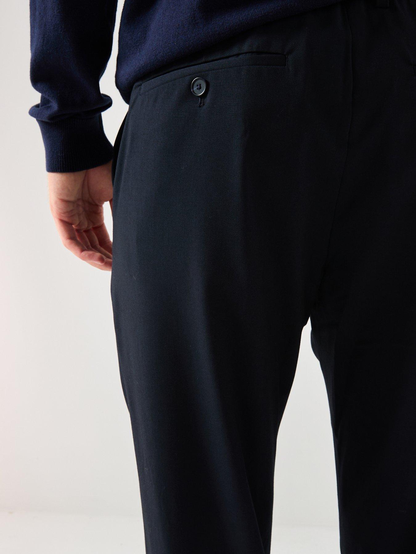 Image 4 of 5 of Mango Bologna Stretch Slim Trousers - Navy