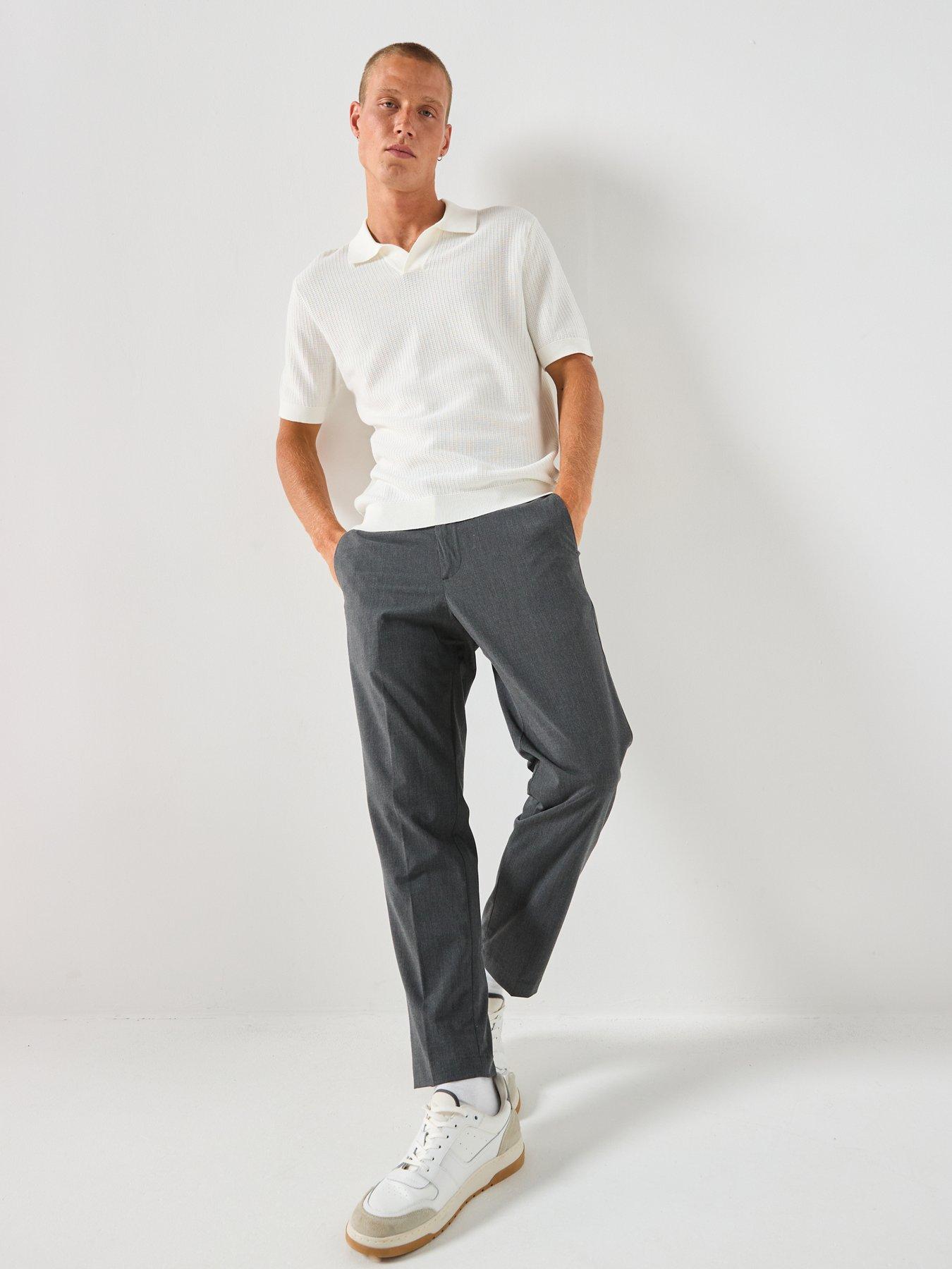 Image 3 of 5 of Mango Bologna Stretch Slim Trousers - Grey