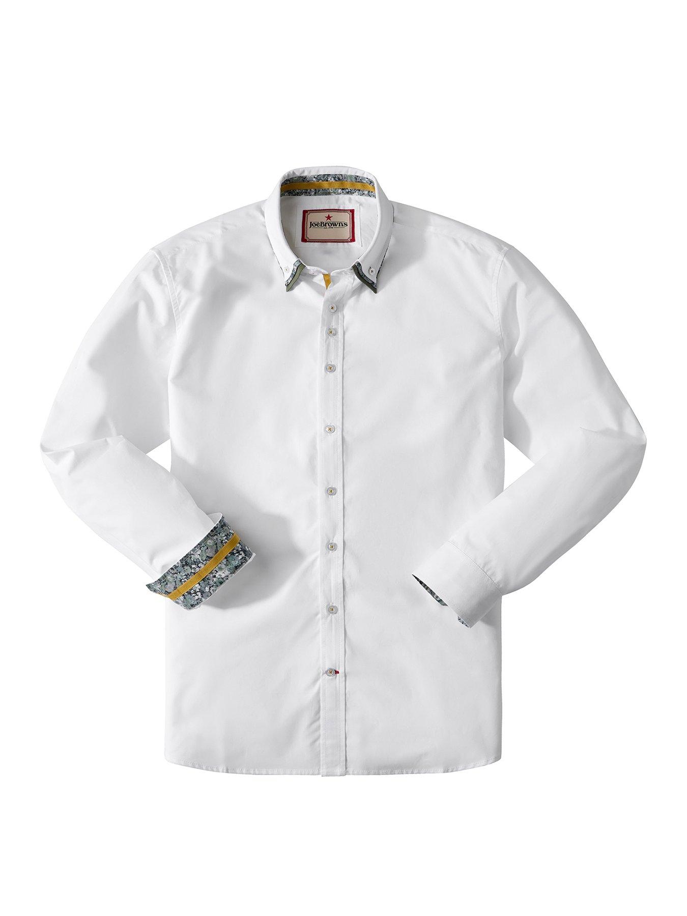  image of joe-browns-contrast-trim-triple-collar-long-sleeve-shirt-white