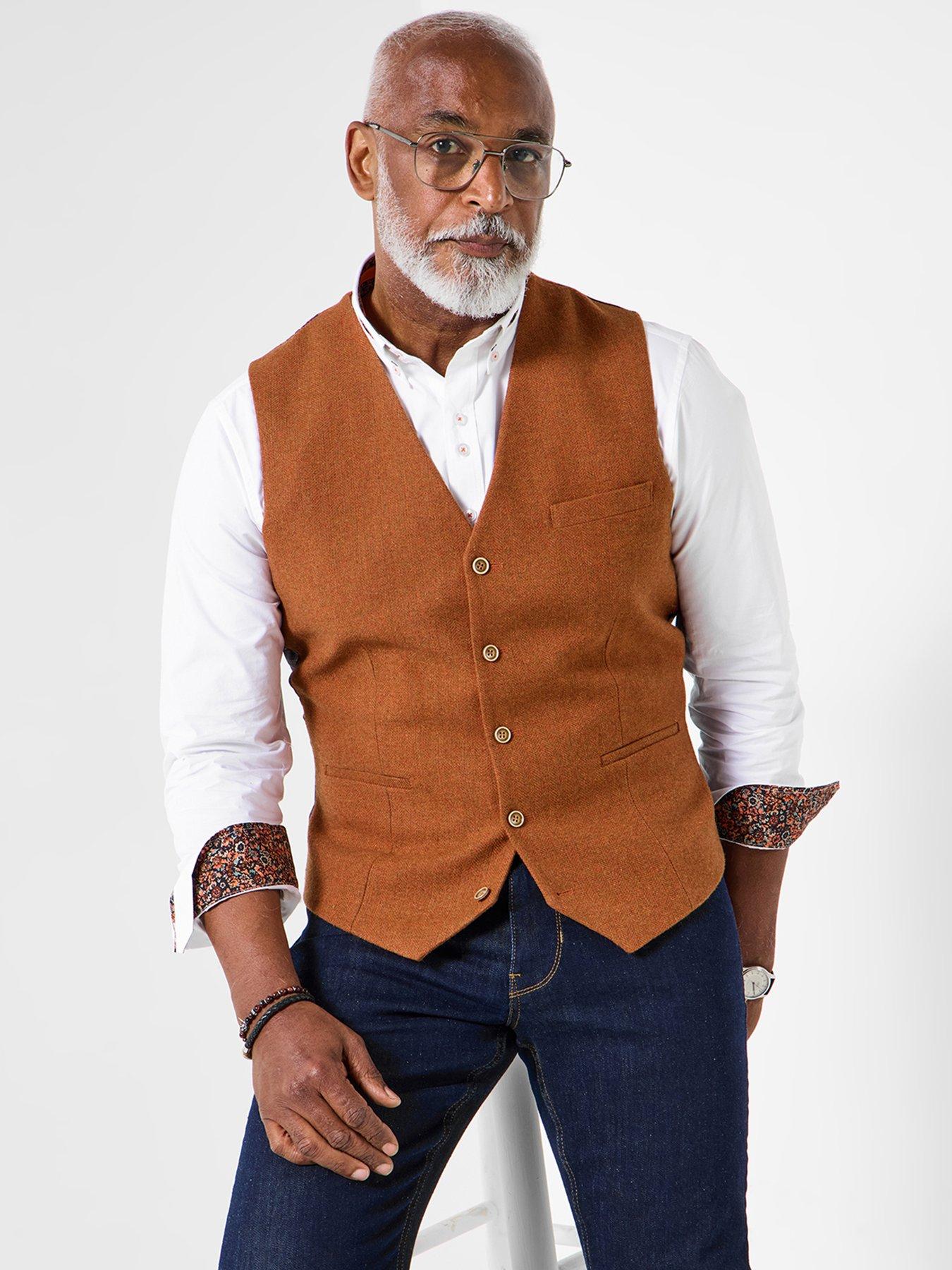 undefined Floral Lined Waistcoat - Dark Orange