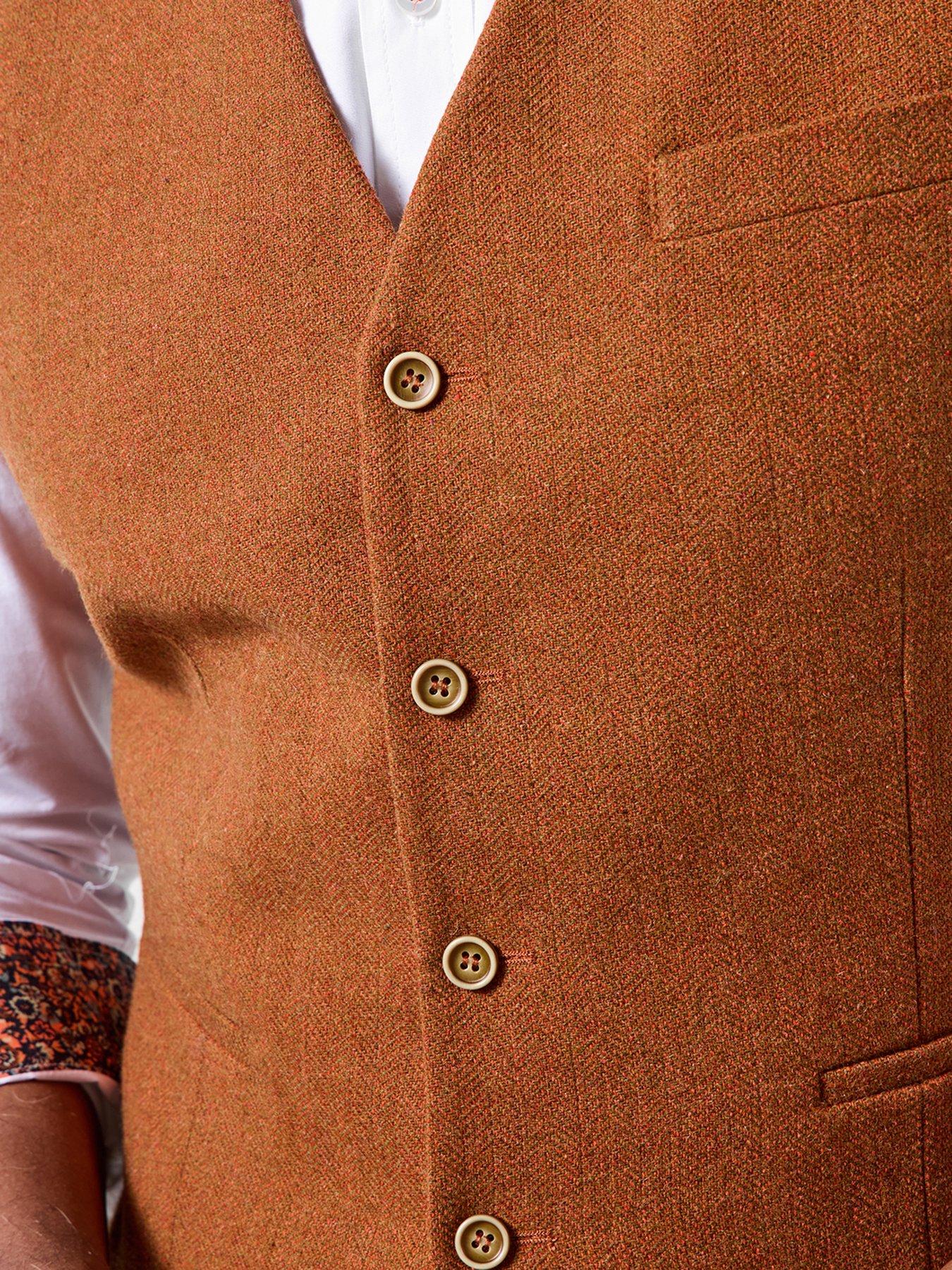  image of joe-browns-floral-lined-waistcoat-dark-orange