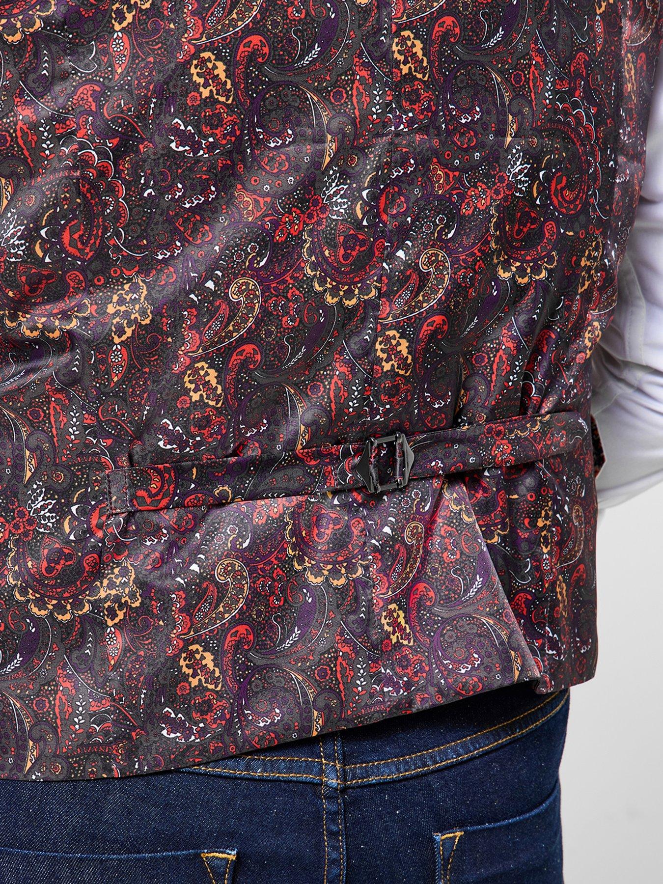  image of joe-browns-floral-lined-waistcoat-dark-orange